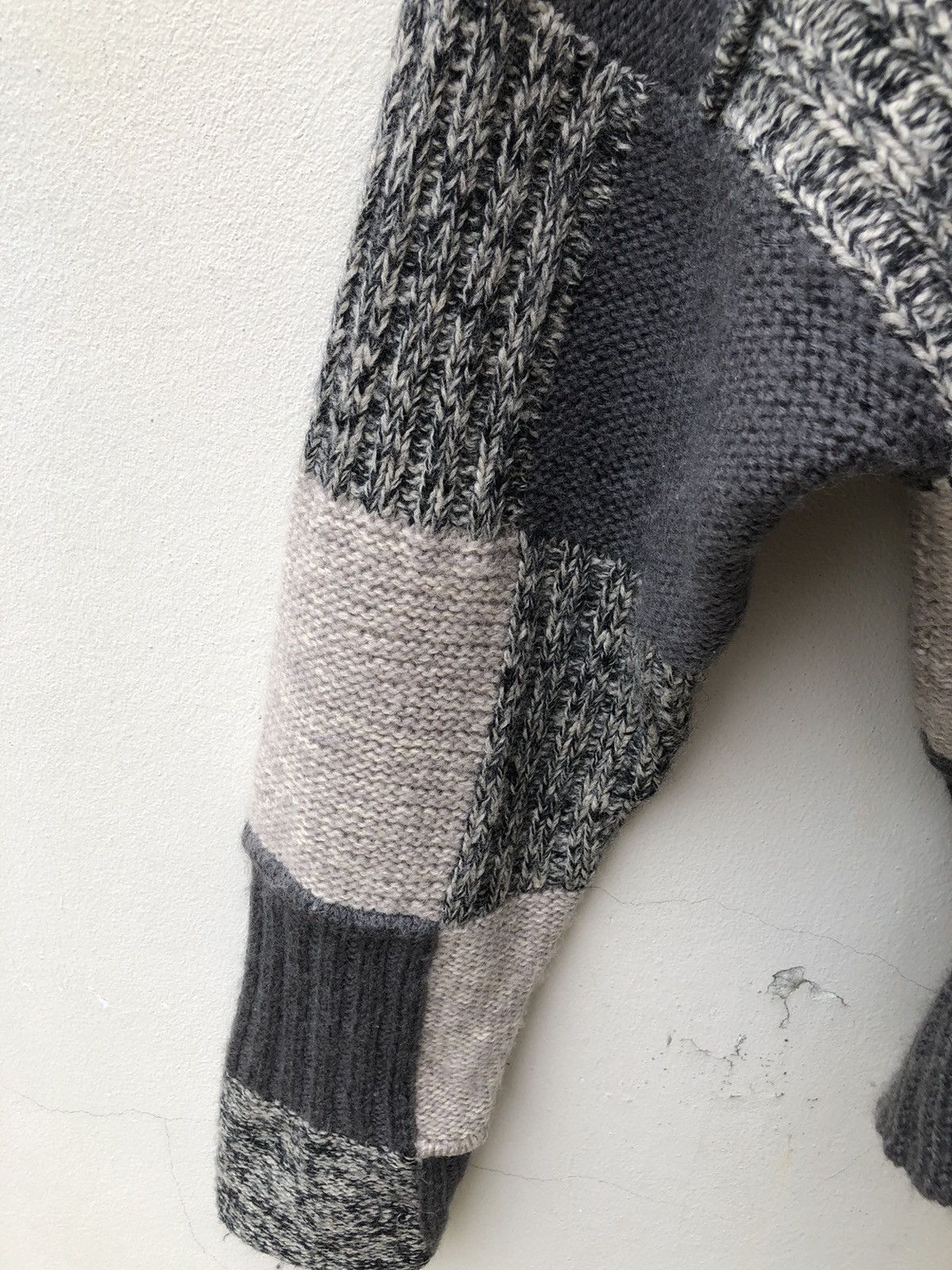 Mr. Junko Vintage 80s Mr. Junko Men Patchwork Knitwear Wool Sweater Size US M / EU 48-50 / 2 - 11 Thumbnail