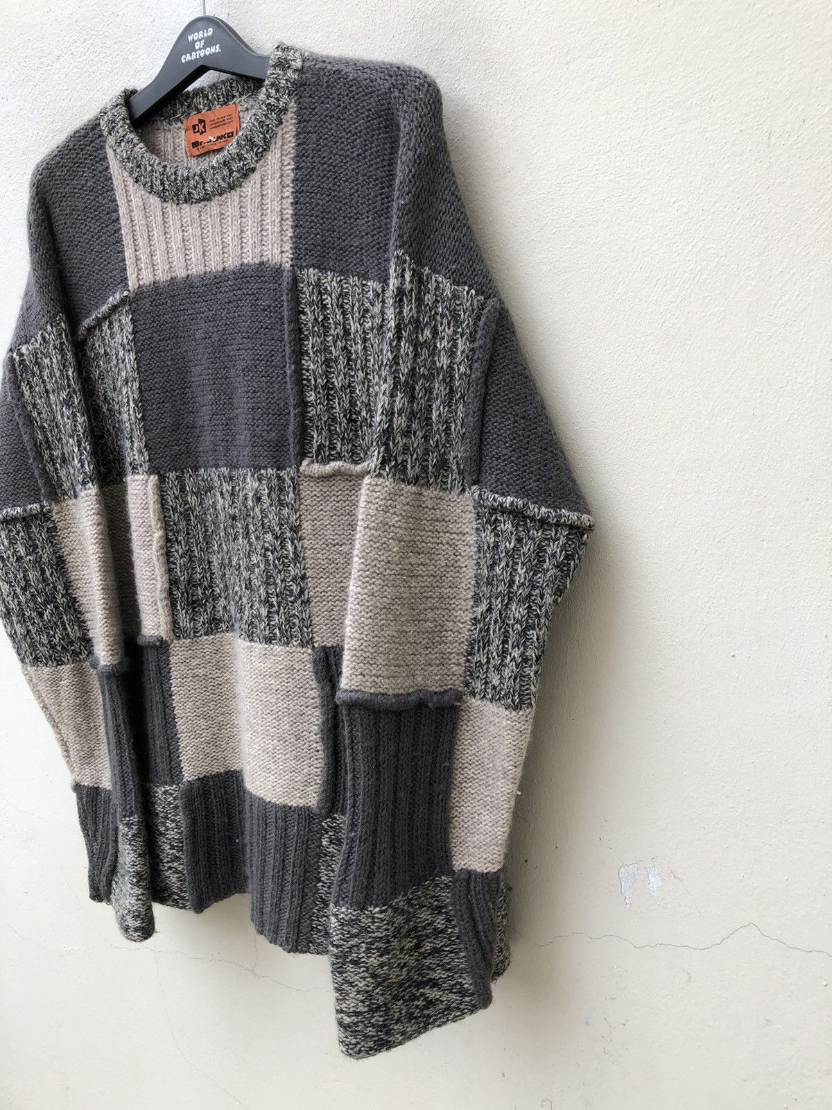 Mr. Junko Vintage 80s Mr. Junko Men Patchwork Knitwear Wool Sweater Size US M / EU 48-50 / 2 - 5 Thumbnail