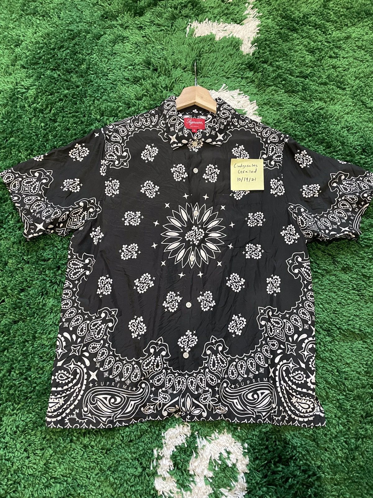 Supreme Supreme Bandana Silk S/S Shirt Black | Grailed