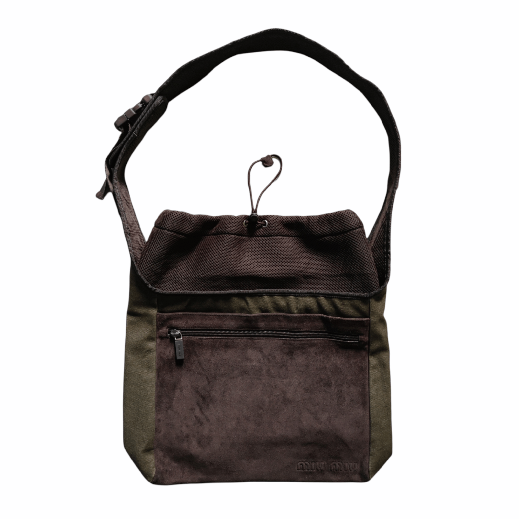Miu Miu Rare! Archive 90s Miu Miu Suede Canvas Sling Crossbody Bag 
