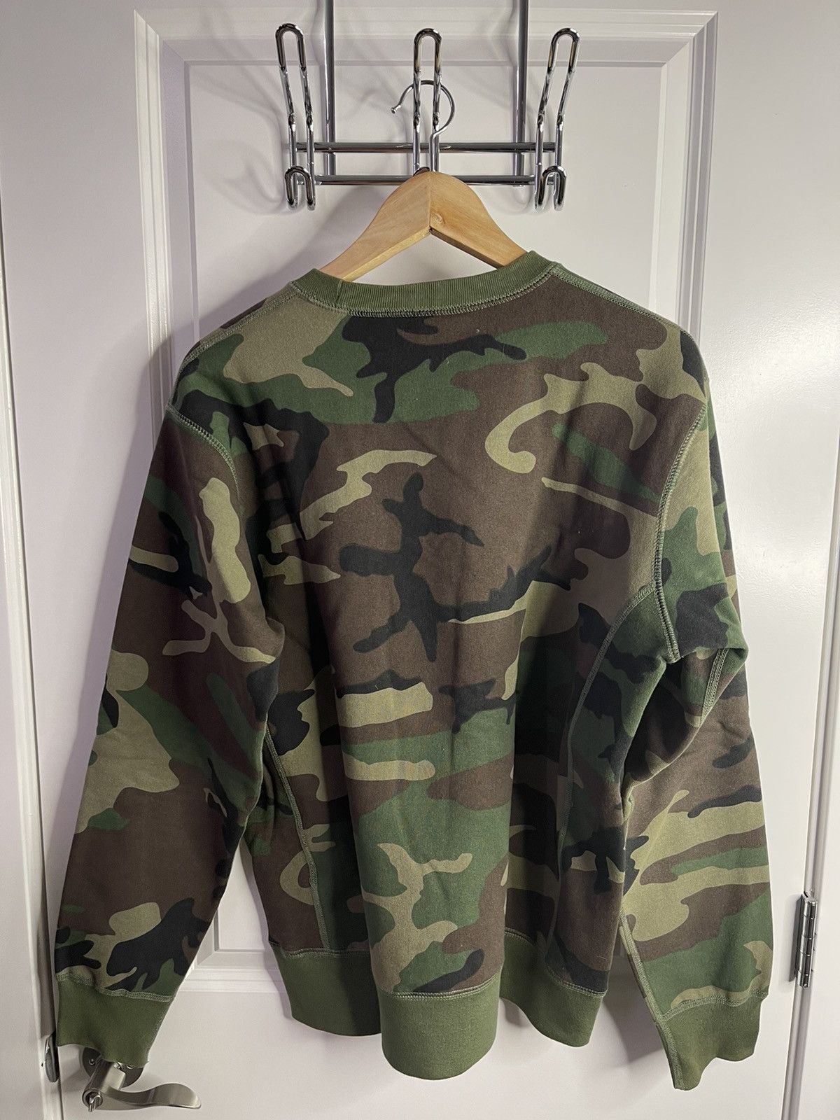 15aw Supreme Box Logo Camo Crewneck 迷彩 L FW15 SUPREME BOX LOGO CREWNECK SWEATSHIRT WOODLAND CAMO SIZE