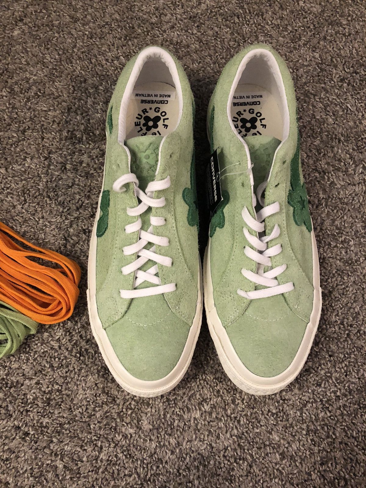 Converse × Golf Wang × Tyler The Creator Golf Le Fleur x One Star Ox Jade Lime 2018 Size US 12 / EU 45 - 4 Thumbnail
