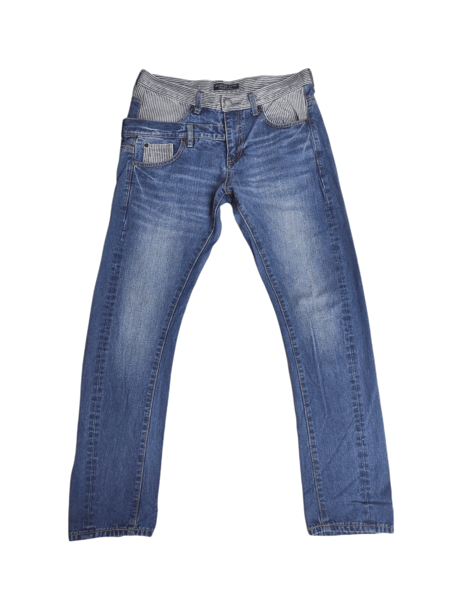 image of Hysteric Glamour x Marine Double Half Waist Marine Lime Incorporated Lime.inc in Hickory Stripe (Si