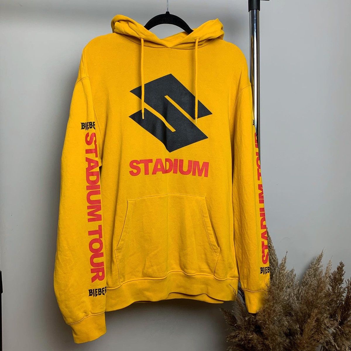 H M Justin Bieber Tour Tee Justin Bieber x H M Stadium Tour Printed Hooded Sweatshirt Grailed