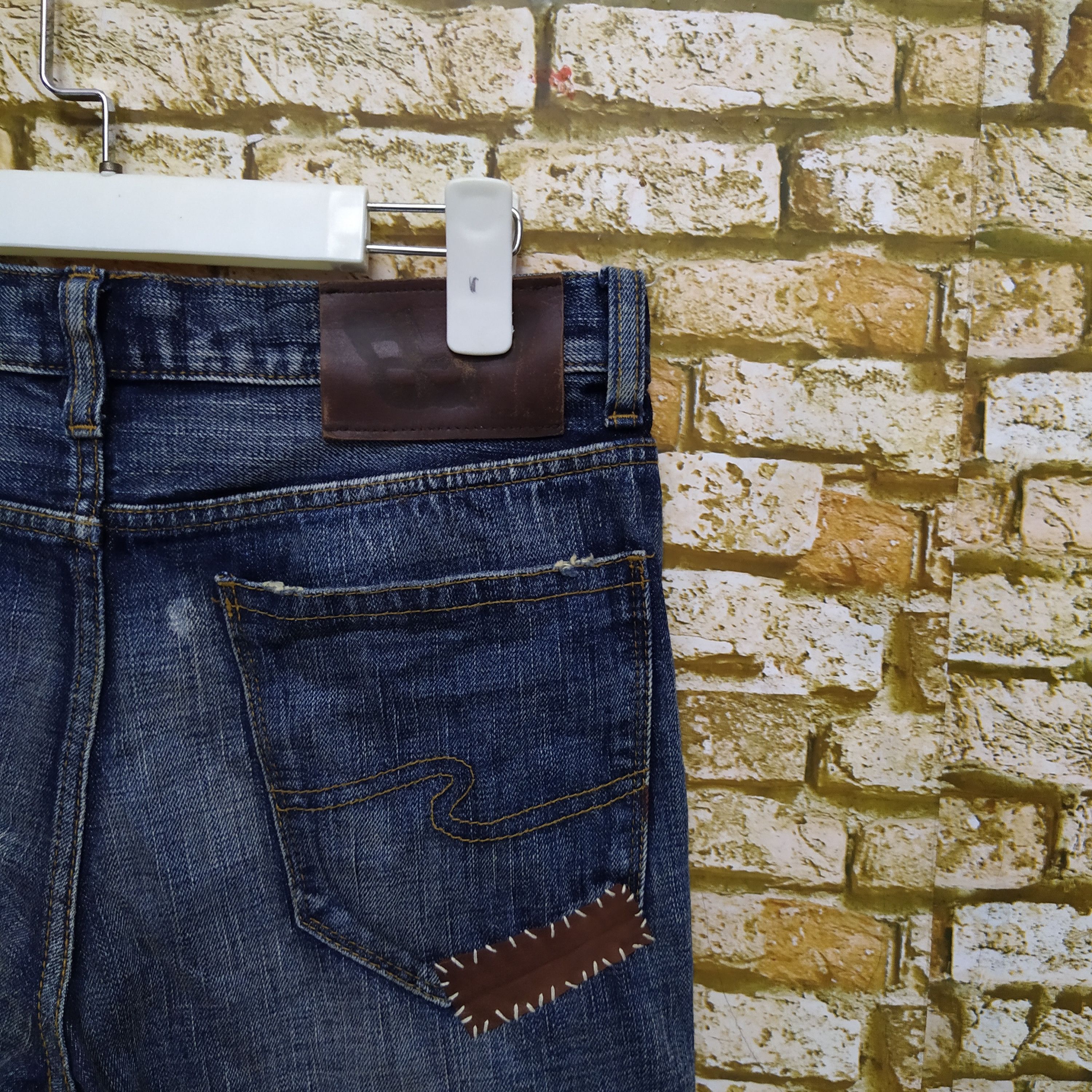 Japanese Brand BAP BOND & PEACE DENIM BORO LEATHER DISTRESSED DENIM (D212) Size US 30 / EU 46 - 9 Thumbnail