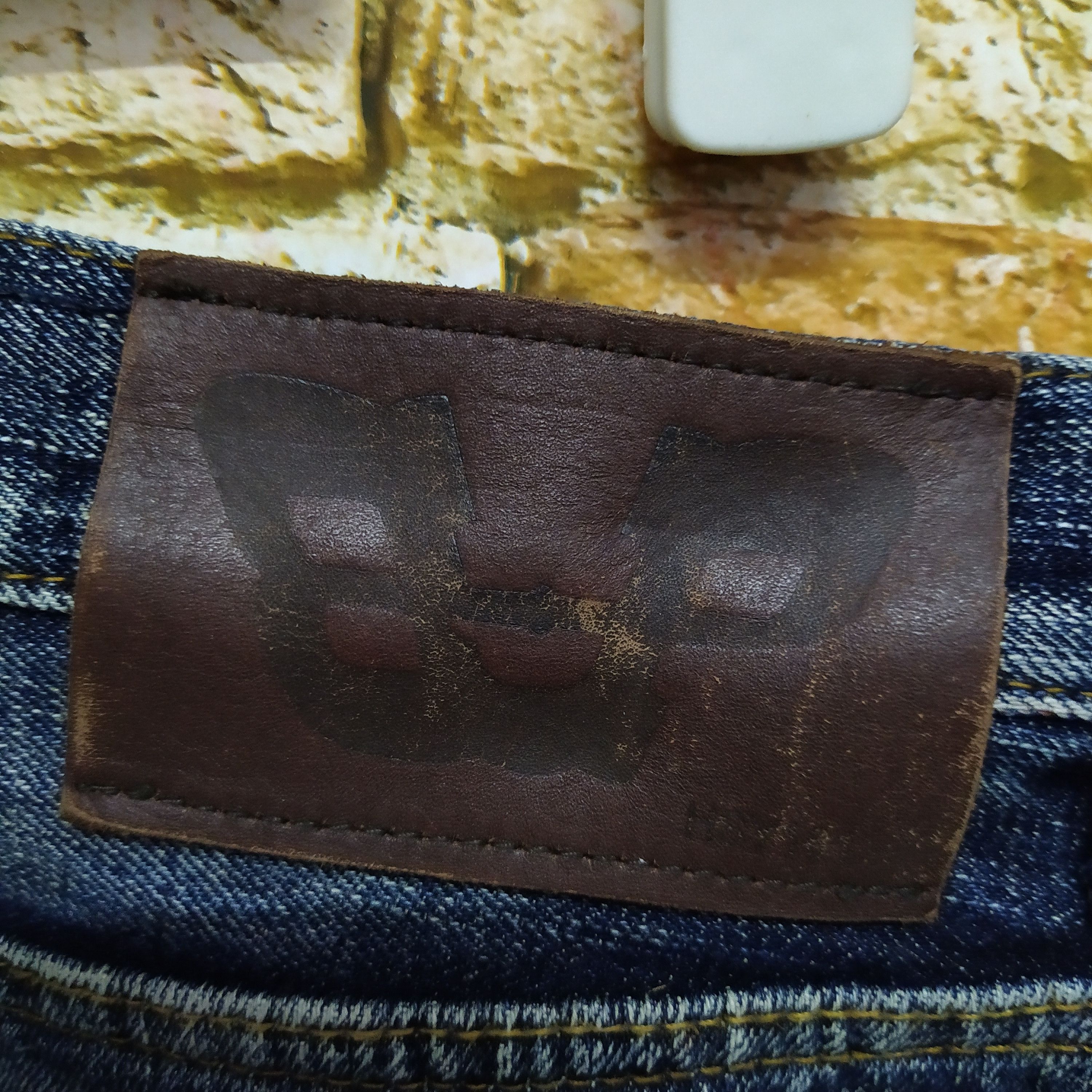Japanese Brand BAP BOND & PEACE DENIM BORO LEATHER DISTRESSED DENIM (D212) Size US 30 / EU 46 - 10 Thumbnail