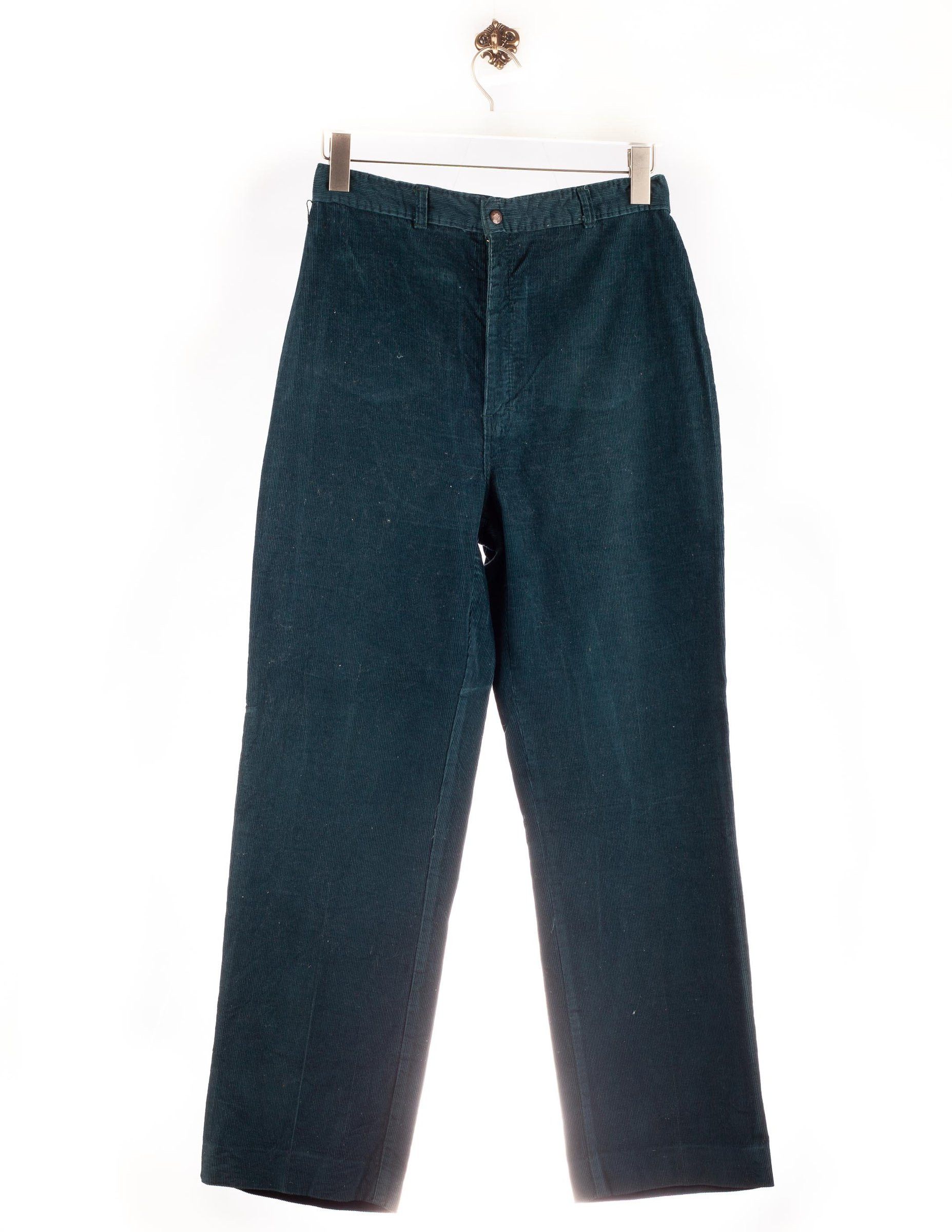 Vintage Second Hand Corduroy Pants Plain Look Tuerkis