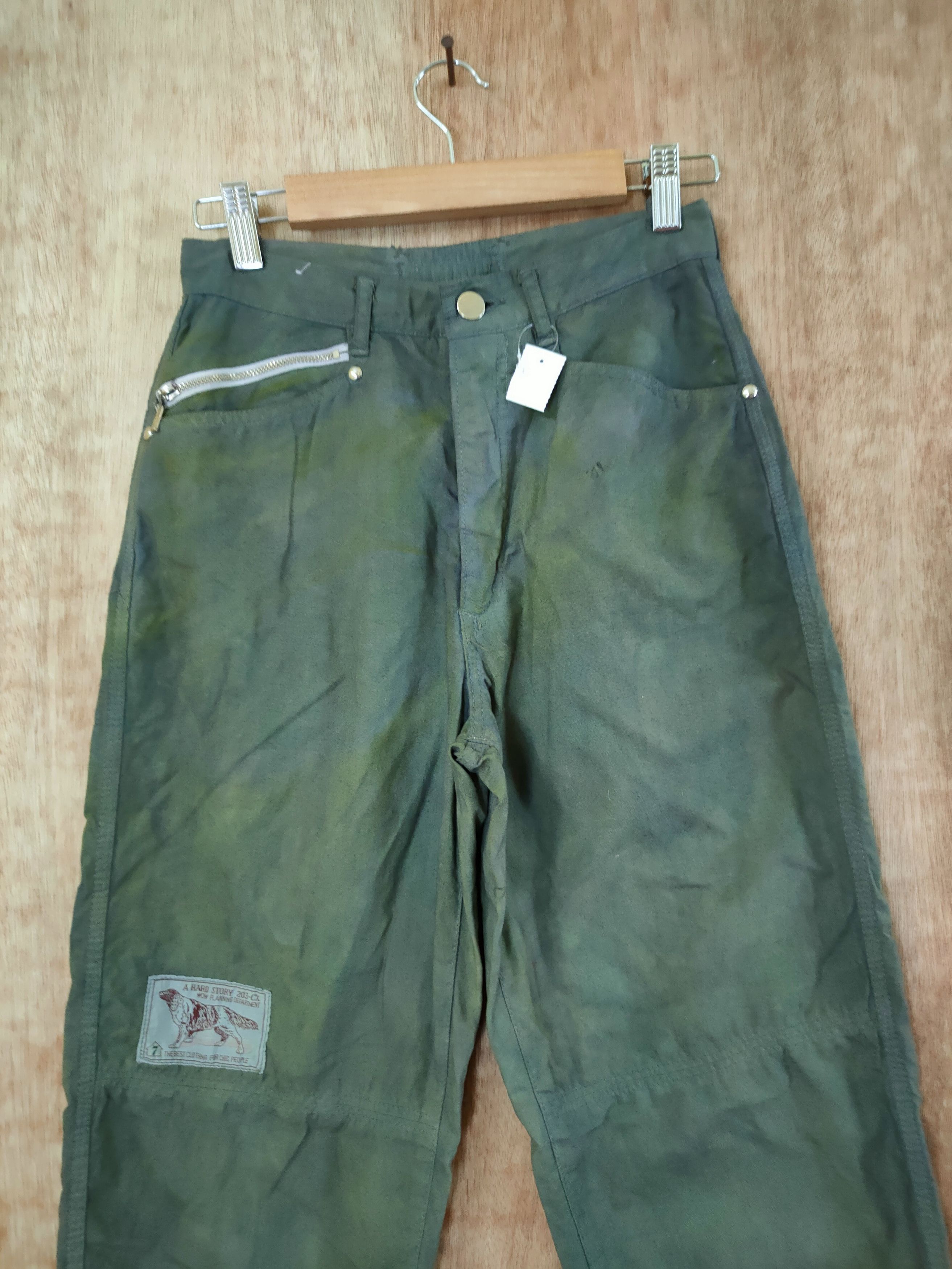 Japanese Brand SIZE 24 wow faded green multi pocket cargo pants #46- 623 Size 24" / US 00 / IT 34 - 3 Thumbnail
