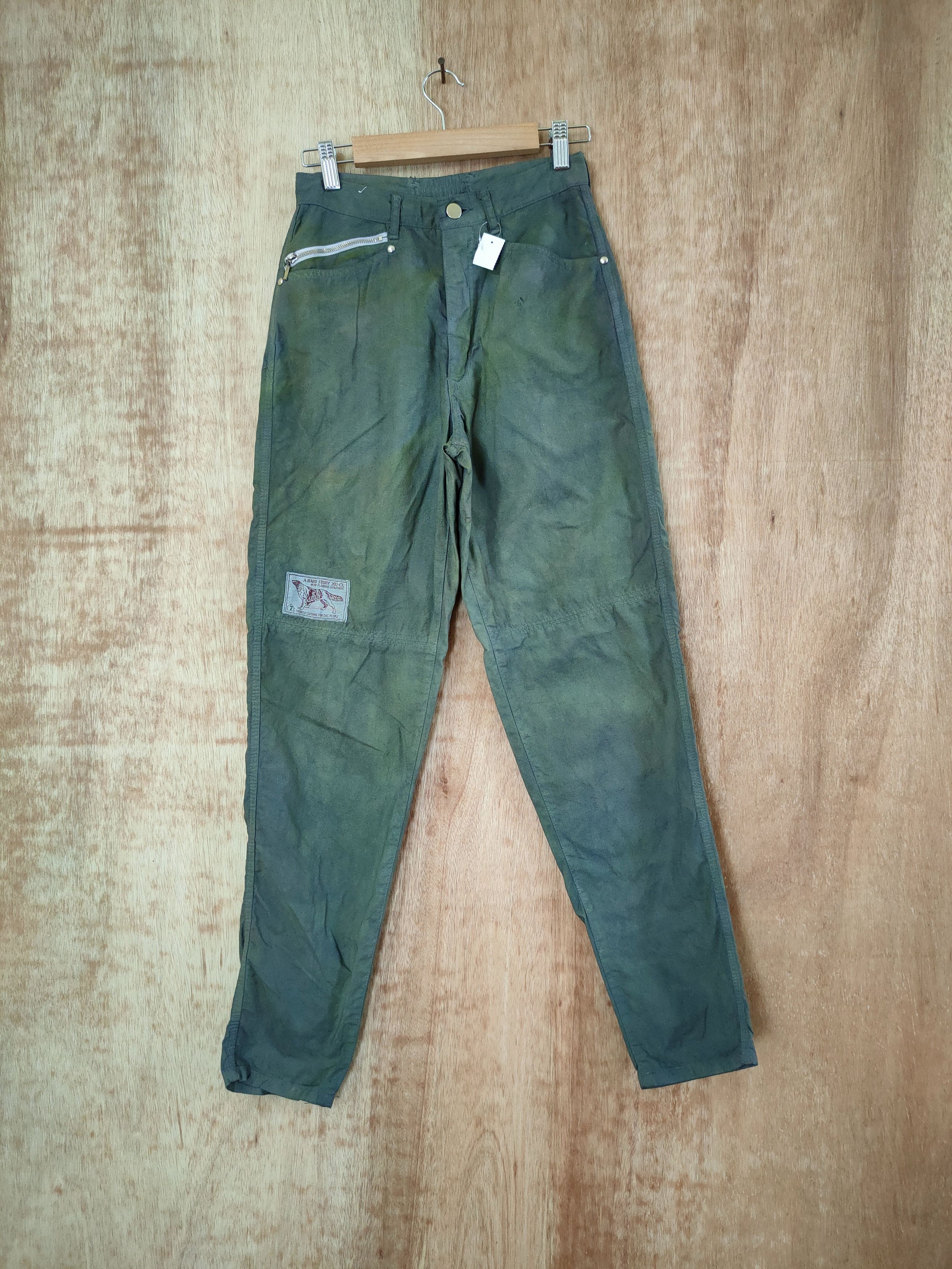 Japanese Brand SIZE 24 wow faded green multi pocket cargo pants #46- 623 Size 24" / US 00 / IT 34 - 1 Thumbnail