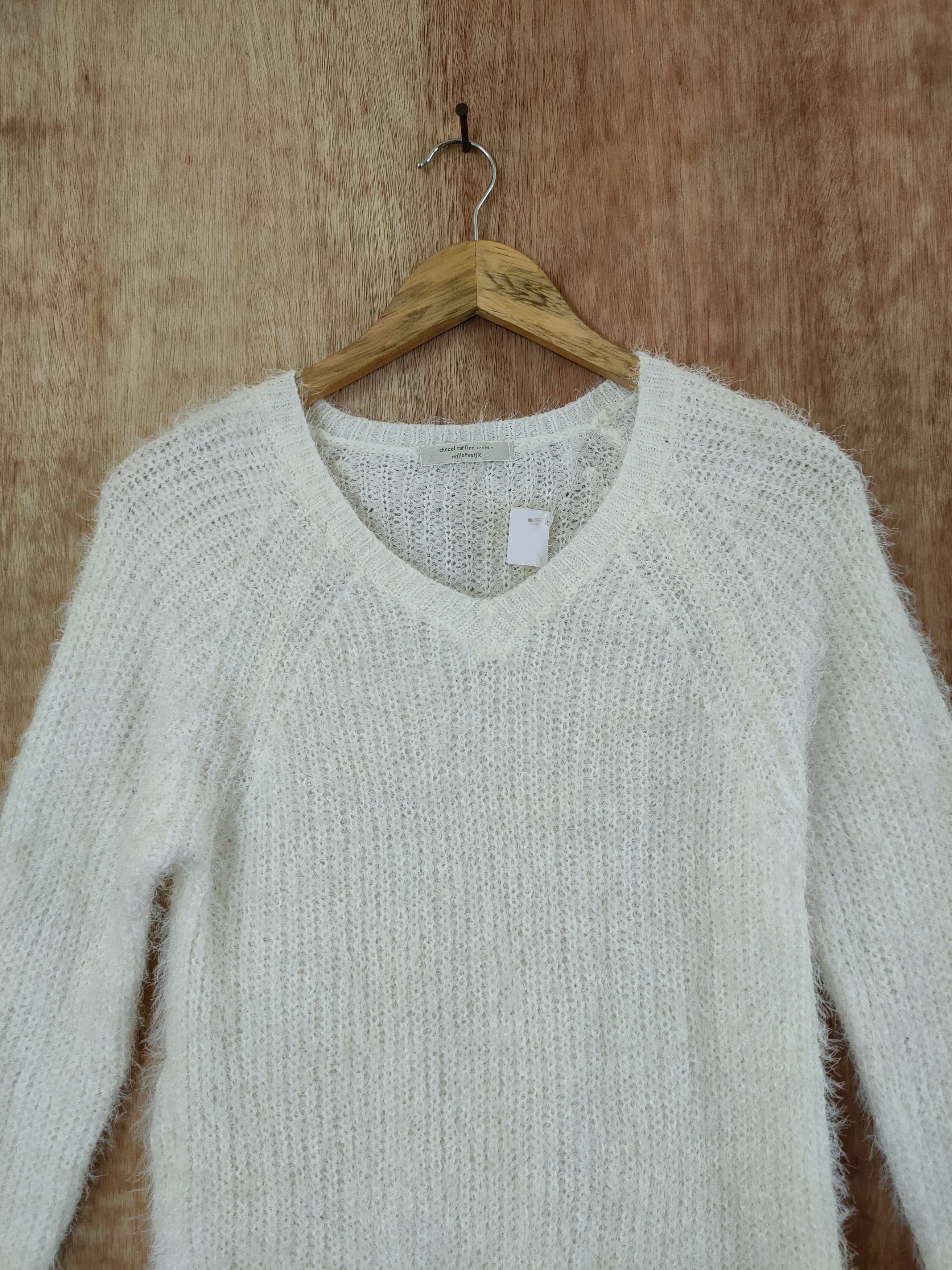 Homespun Knitwear × Japanese Brand Miller Feuille mohair fur shaggy long knitwear #46-579 Size M / US 6-8 / IT 42-44 - 3 Thumbnail