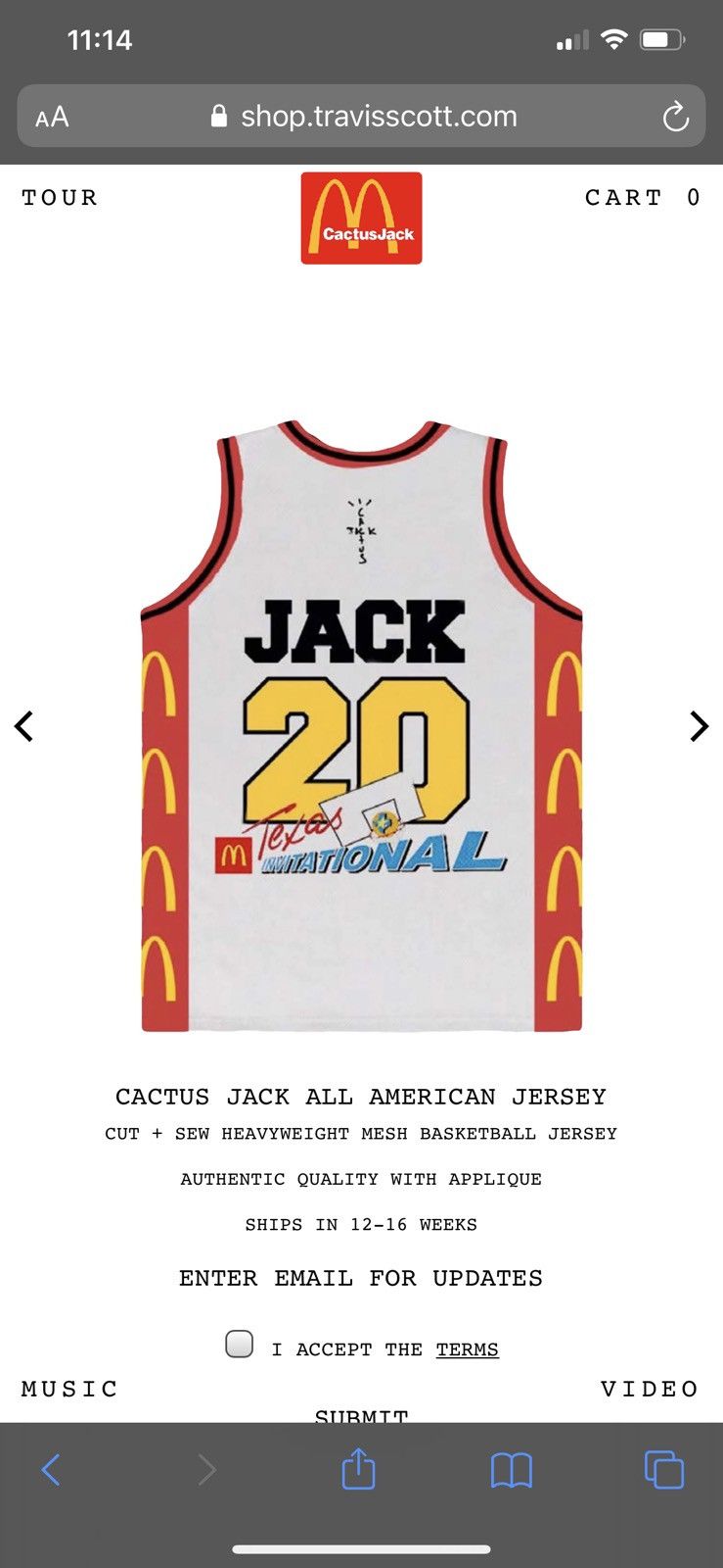 Travis Scott McDonald’s offers Jersey