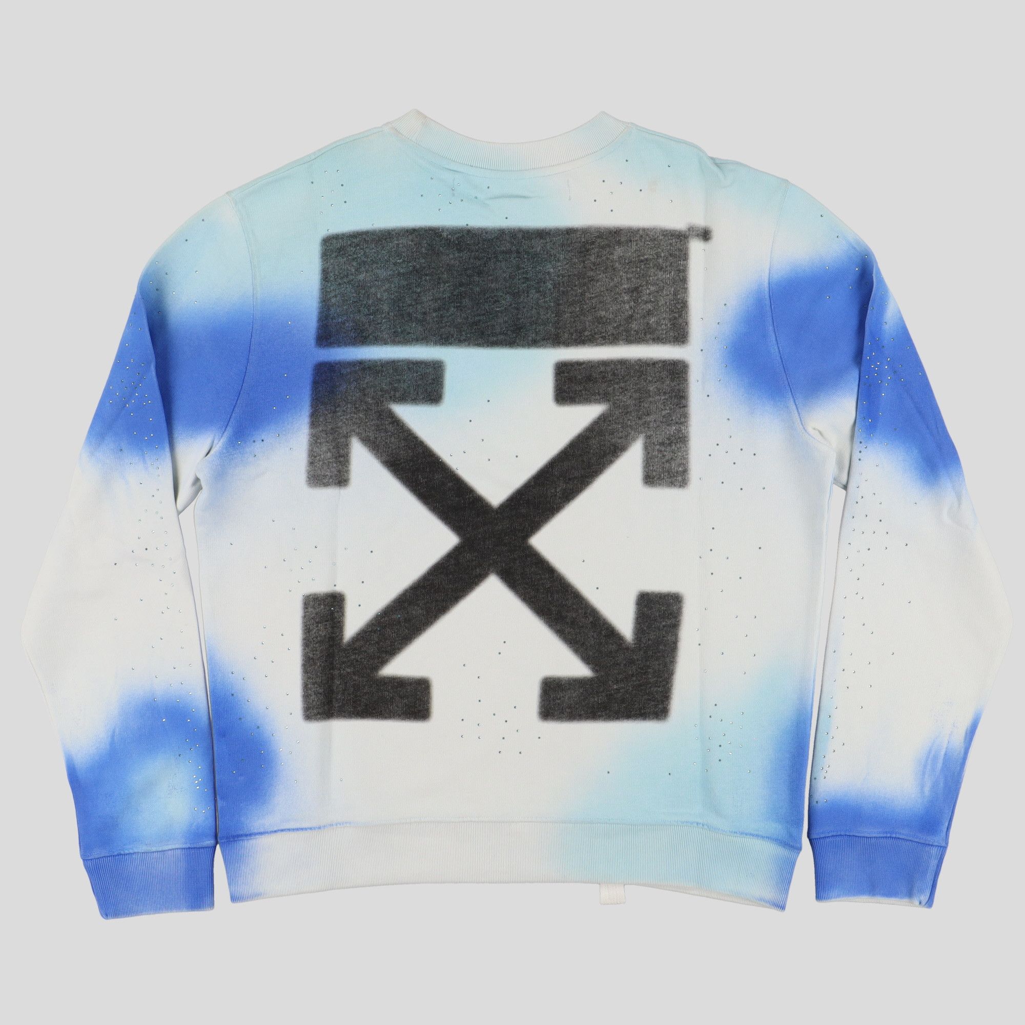 Off-White Blue Stencil Arrows Strass Embellished Sweatshirt Size US XL / EU 56 / 4 - 1 Thumbnail