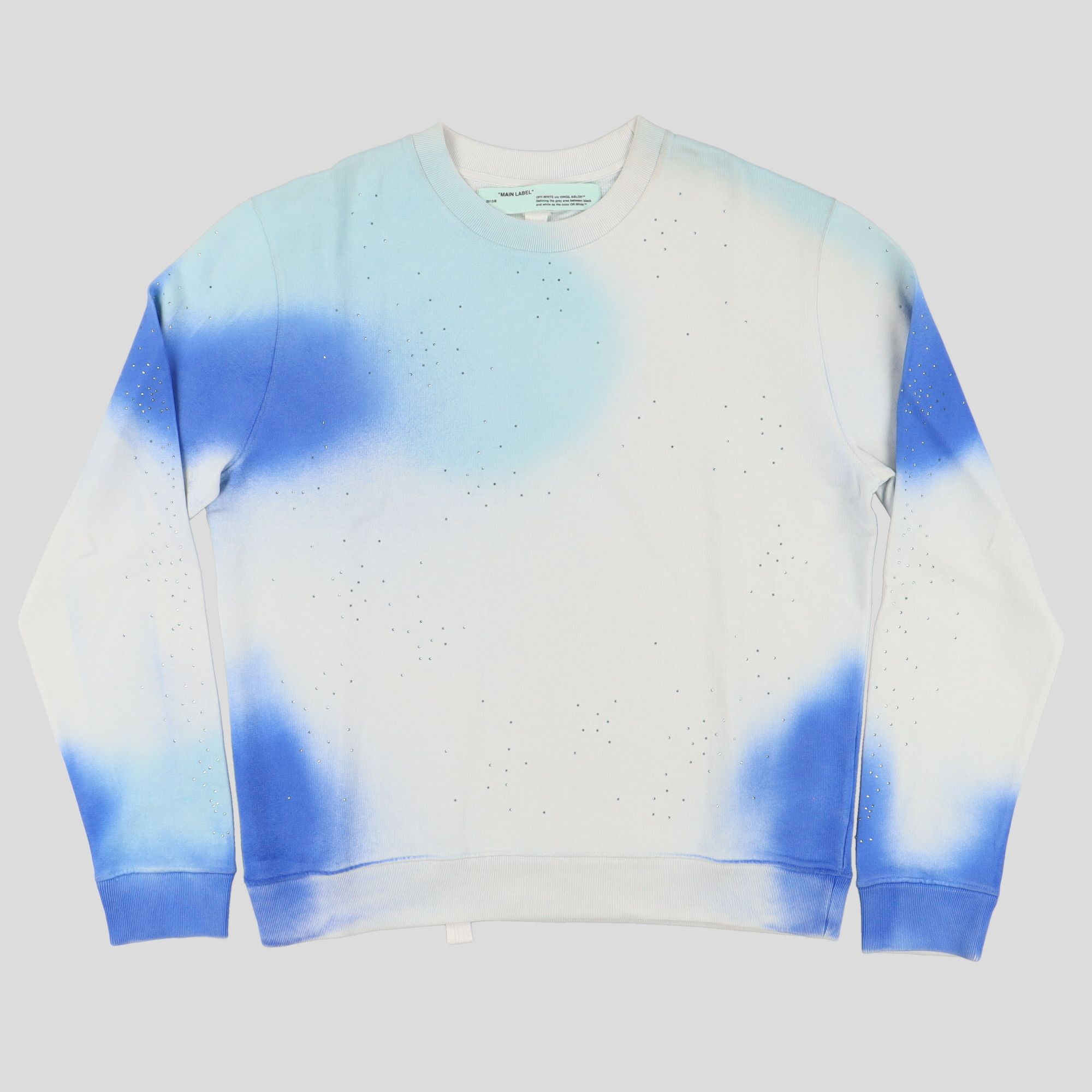 Off-White Blue Stencil Arrows Strass Embellished Sweatshirt Size US XL / EU 56 / 4 - 3 Thumbnail