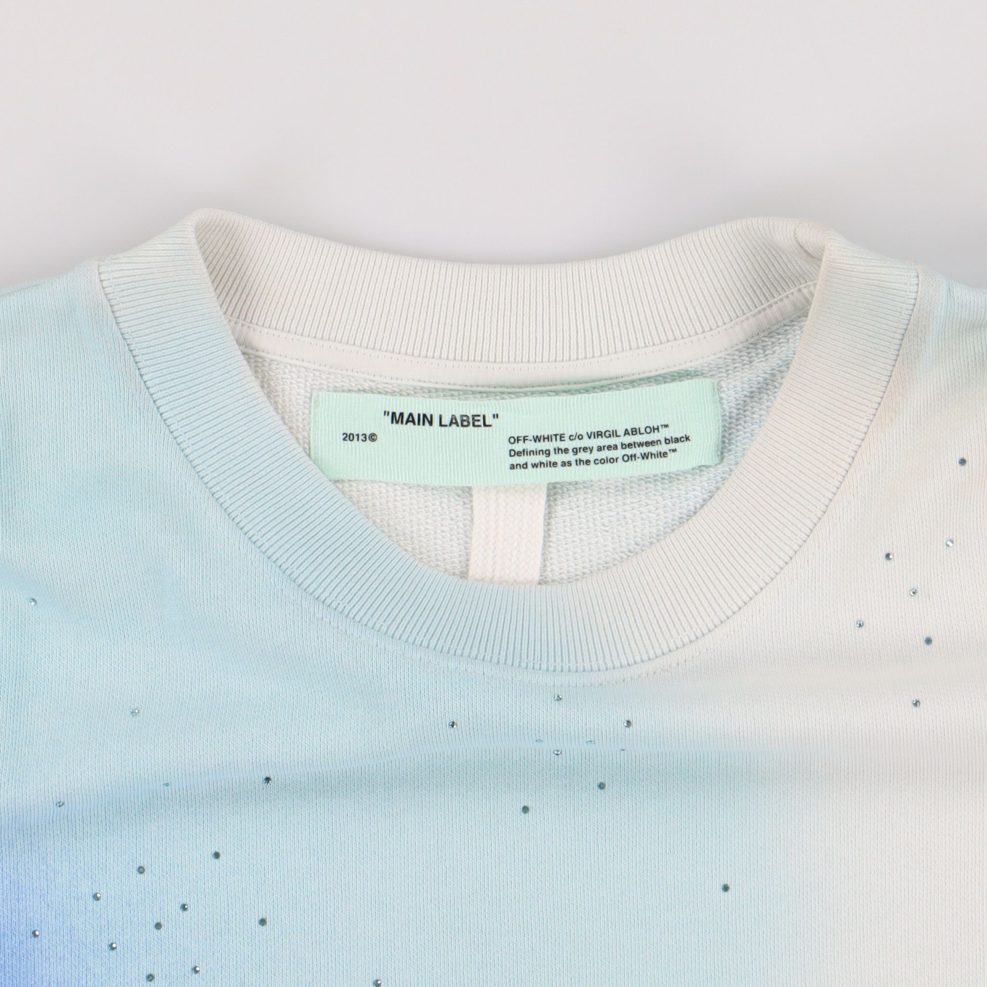 Off-White Blue Stencil Arrows Strass Embellished Sweatshirt Size US XL / EU 56 / 4 - 4 Thumbnail