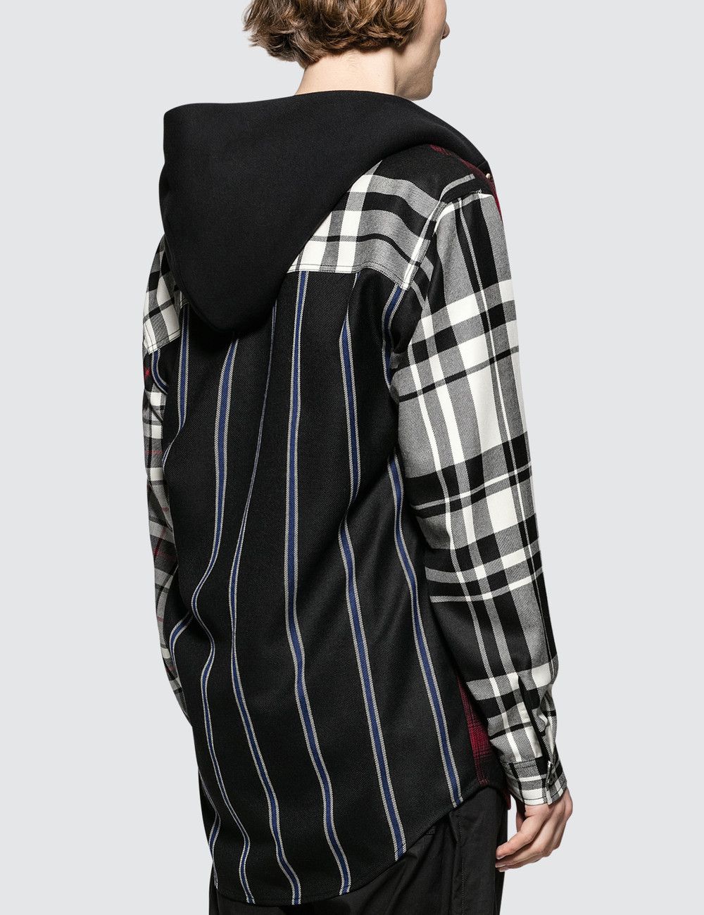 Alexander Wang Alexander Wang Men's Mixed Check Plaid Hooded Shirt Size US M / EU 48-50 / 2 - 6 Thumbnail