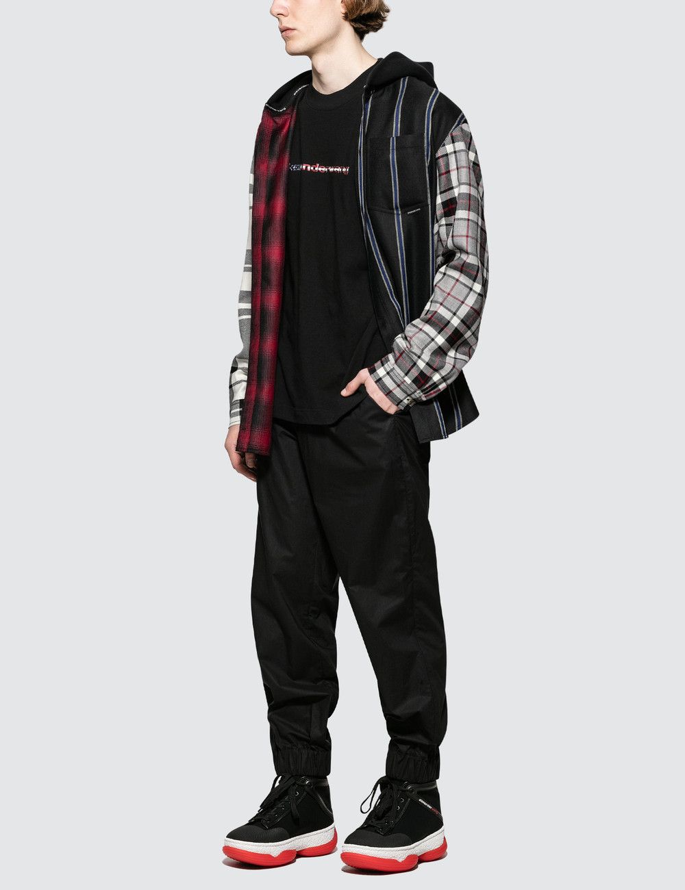 Alexander Wang Alexander Wang Men's Mixed Check Plaid Hooded Shirt Size US M / EU 48-50 / 2 - 5 Thumbnail