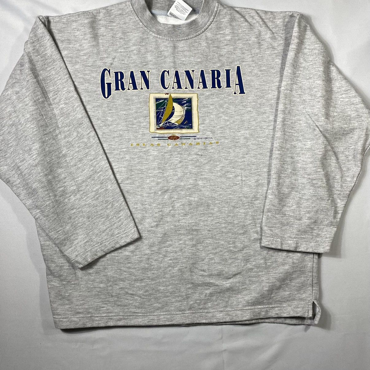Vintage Vintage 90s Gran Canaria Grey Sweatshirt Screen Star Size US L / EU 52-54 / 3 - 5 Thumbnail