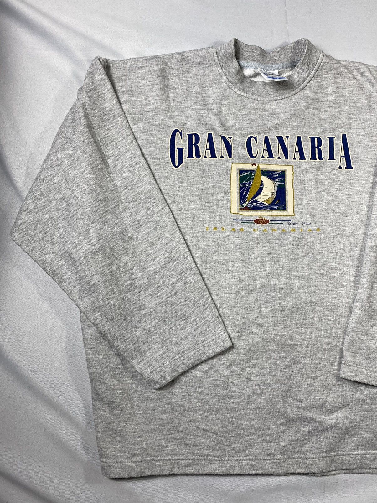 Vintage Vintage 90s Gran Canaria Grey Sweatshirt Screen Star Size US L / EU 52-54 / 3 - 6 Thumbnail