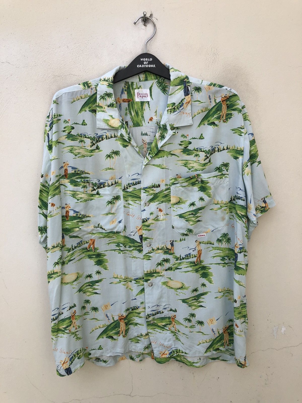 Mademoiselle Non Non Vintage PAPAS Japan Golf Island Rayon Baggy Hawaiian Shirt Size US M / EU 48-50 / 2 - 3 Thumbnail