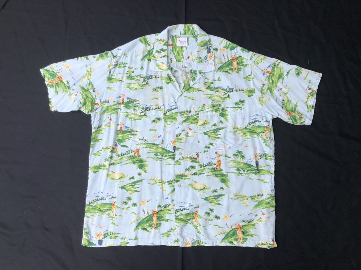 Mademoiselle Non Non Vintage PAPAS Japan Golf Island Rayon Baggy Hawaiian Shirt Size US M / EU 48-50 / 2 - 1 Thumbnail