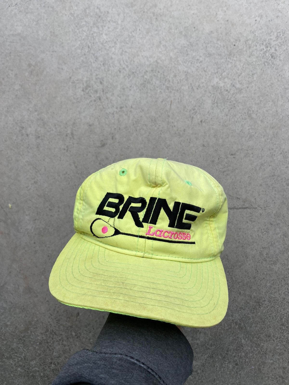Vintage brine lacrosse yellow hat