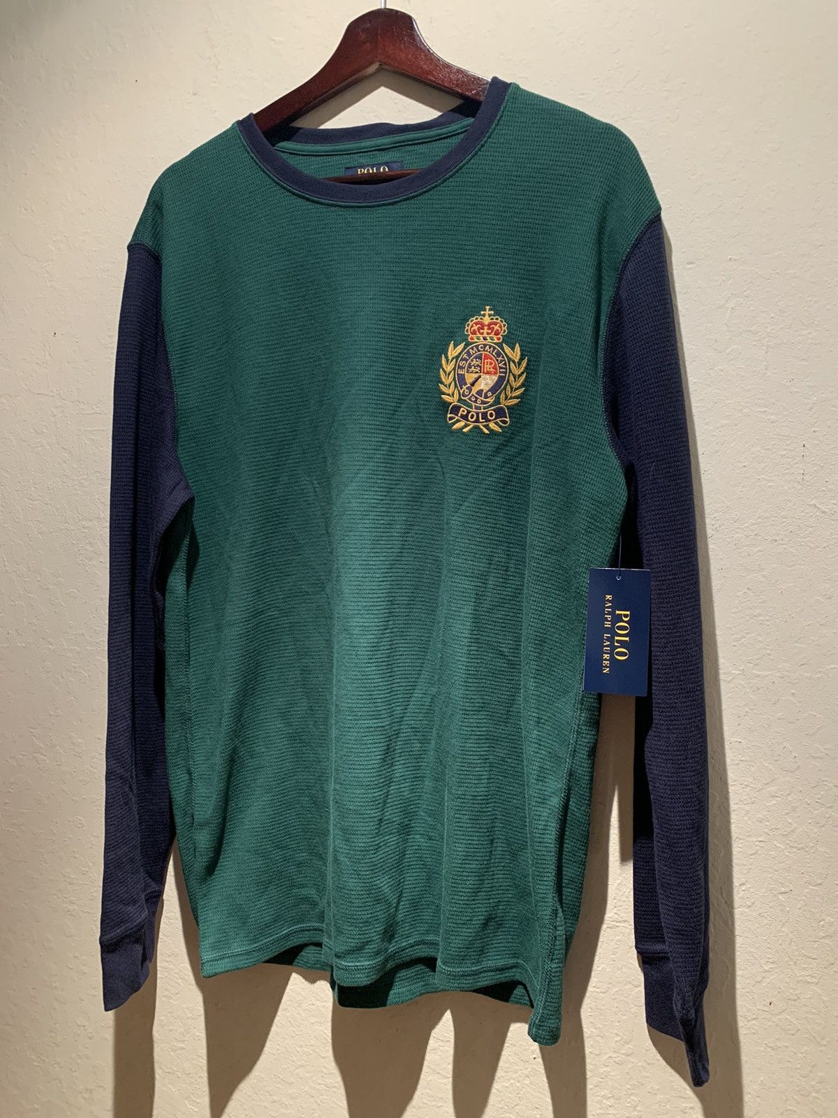 Polo Ralph Lauren *RARE* New Polo Ralph Lauren Crest Embroidered Waffle Shirt Size US L / EU 52-54 / 3 - 1 Thumbnail