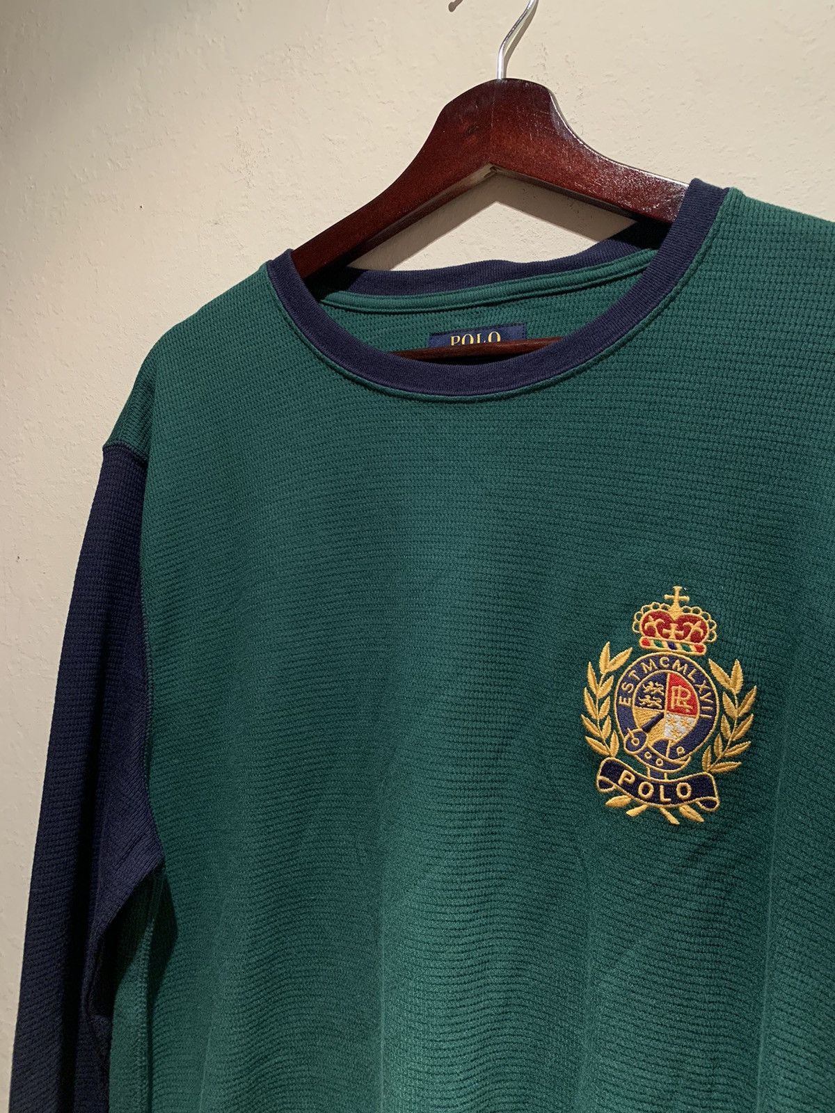Polo Ralph Lauren *RARE* New Polo Ralph Lauren Crest Embroidered Waffle Shirt Size US L / EU 52-54 / 3 - 3 Thumbnail