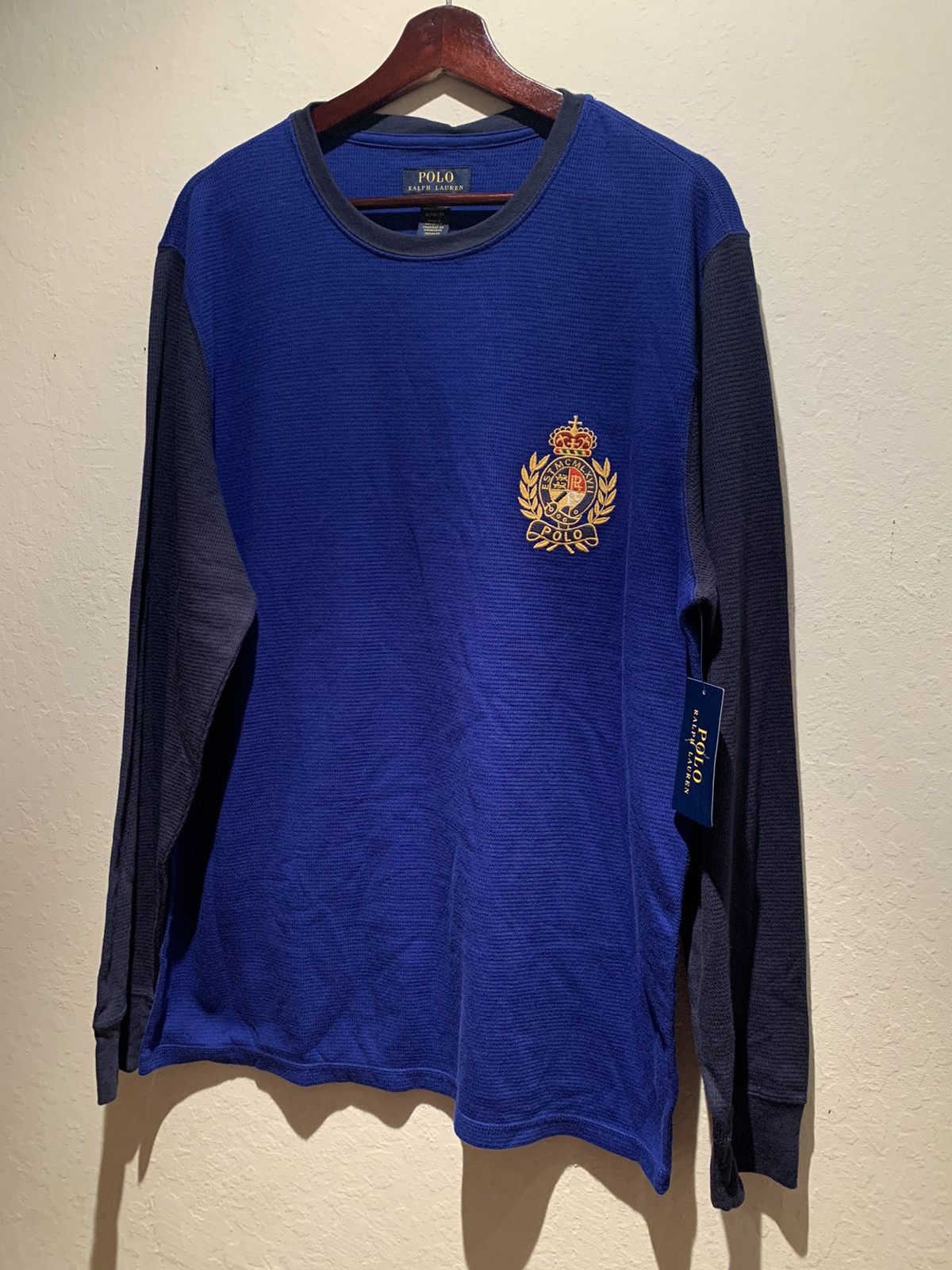 Polo Ralph Lauren *RARE* New Polo Ralph Lauren Crest Embroidered Waffle Shirt Size US XL / EU 56 / 4 - 1 Thumbnail