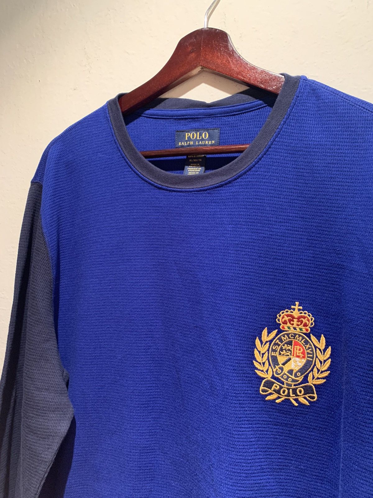 Polo Ralph Lauren *RARE* New Polo Ralph Lauren Crest Embroidered Waffle Shirt Size US XXL / EU 58 / 5 - 3 Thumbnail