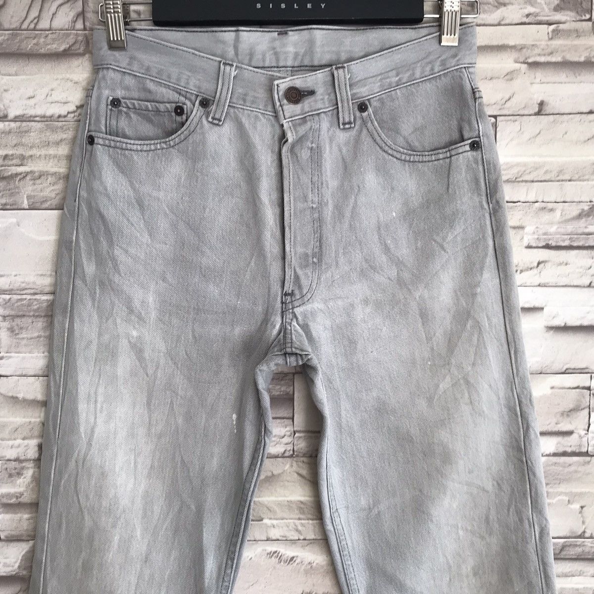 Levi's Vintage 80s Levis 501 Distressed Silver Faded Made in USA Size US 28 / EU 44 - 4 Thumbnail