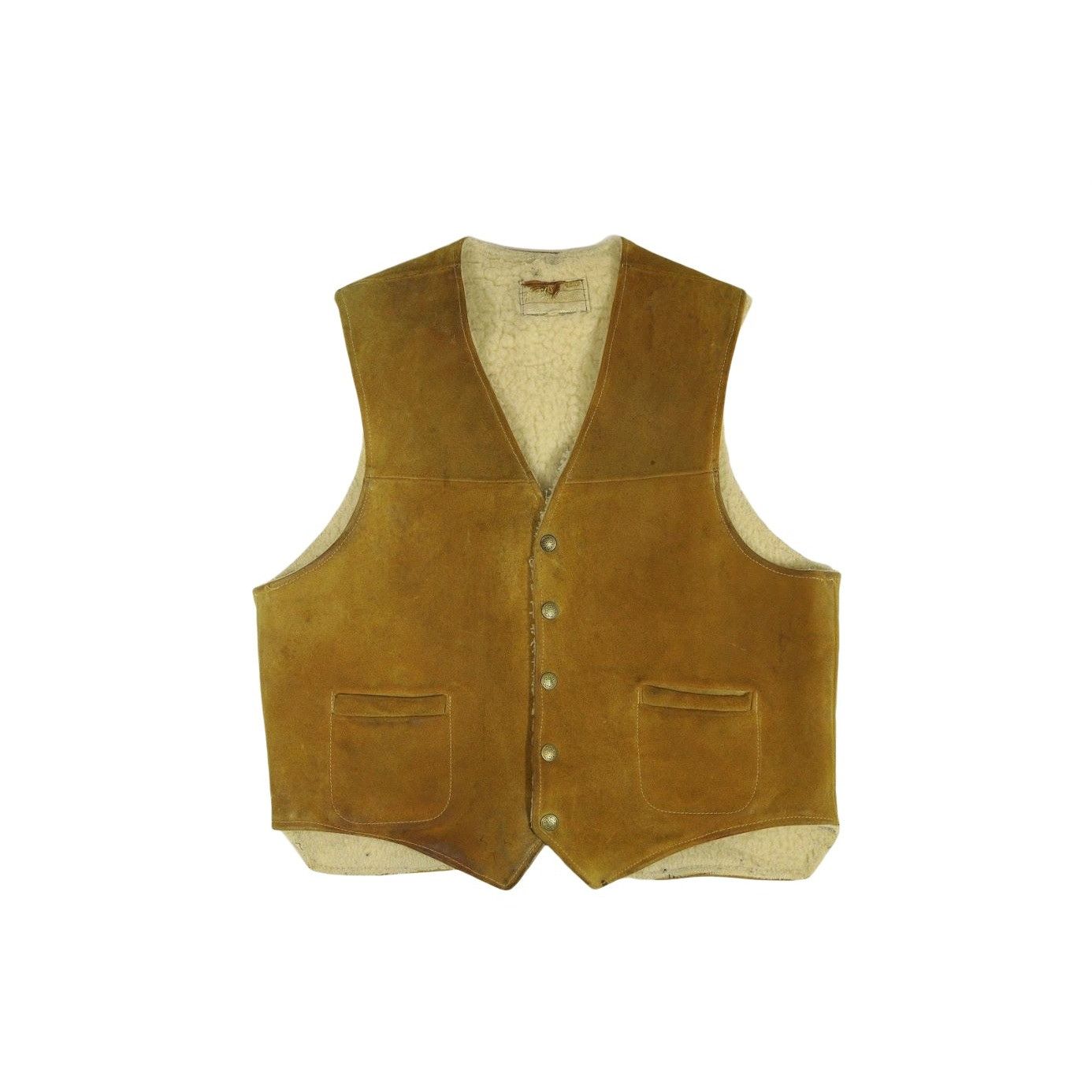 Vintage 60s Trego's Westwear Sherpa Lined Suede Western Groovy Vest ...