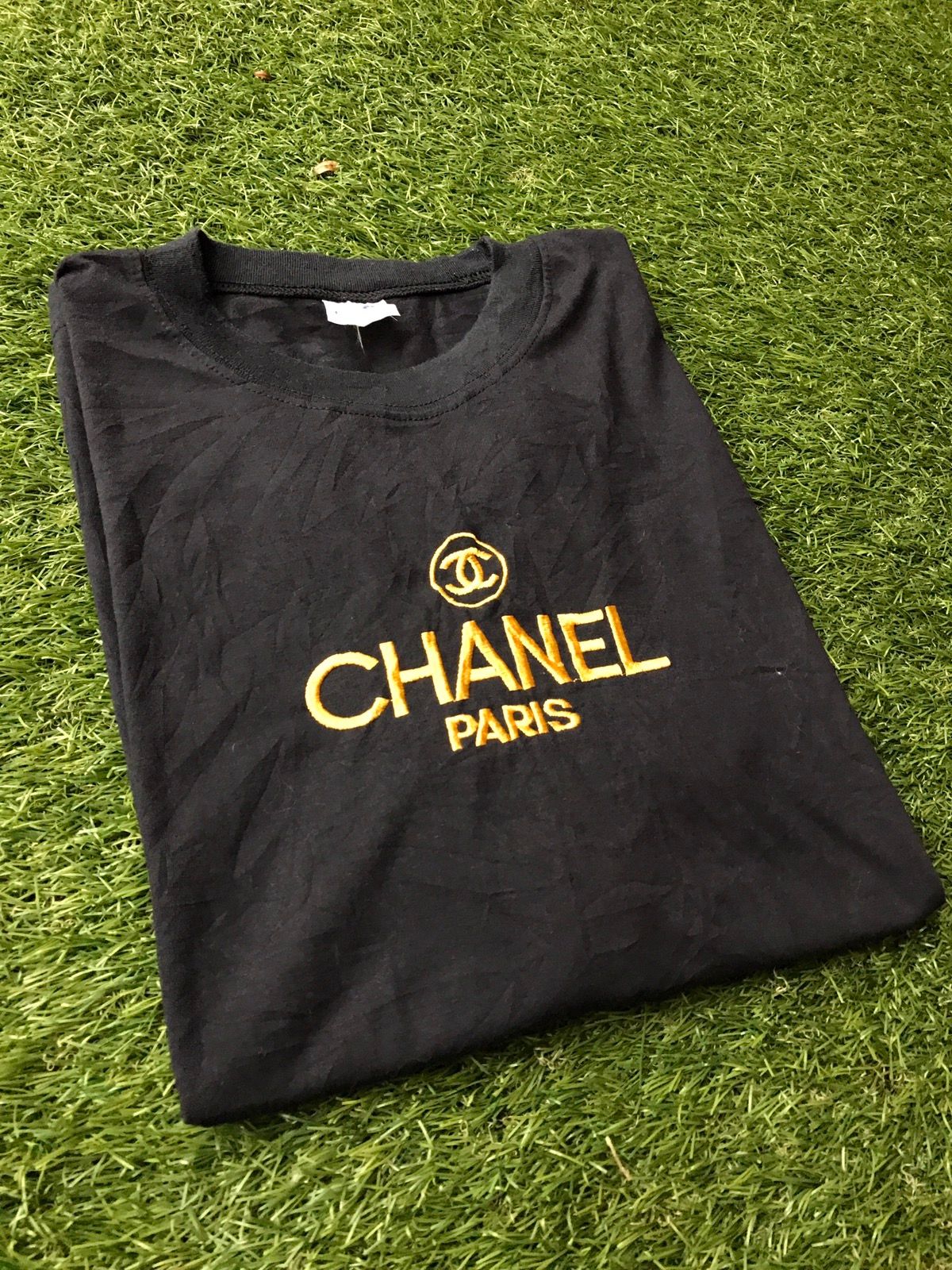 CHANEL SATIN Paris Embroidered Shirt, Chanel Embroidery T-Shirt, Chanel  Embroidered Sweatshirt, Chanel Embroidered Polo Shirt