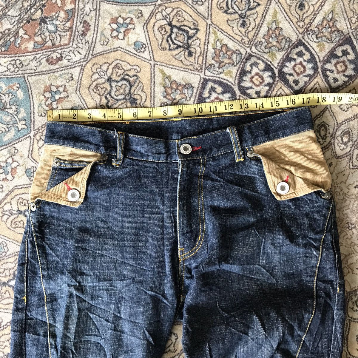 Japanese Brand Japanese Brand NAMITATSU Denim Hybrid Double Waist Size US 33 - 17 Thumbnail