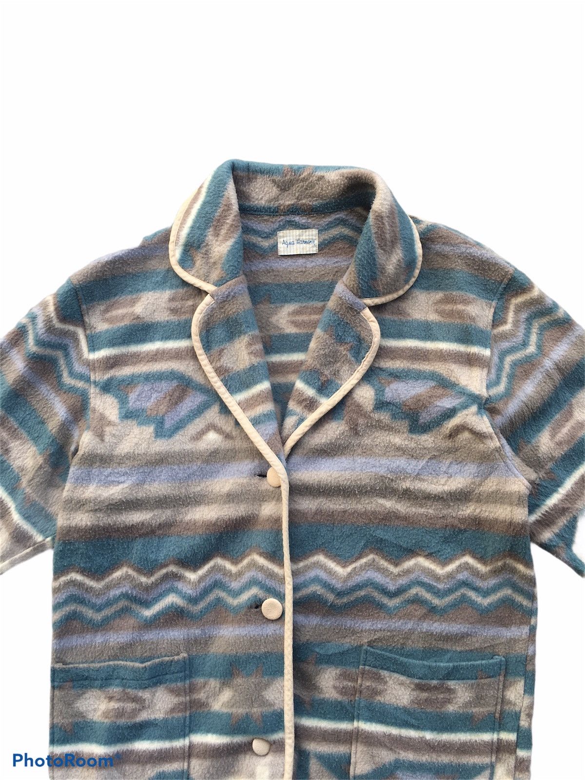 Japanese Brand 🔴Aqua Harmony Fleece Jacket/Sweater MultiColour/Cardigans Size US L / EU 52-54 / 3 - 2 Thumbnail