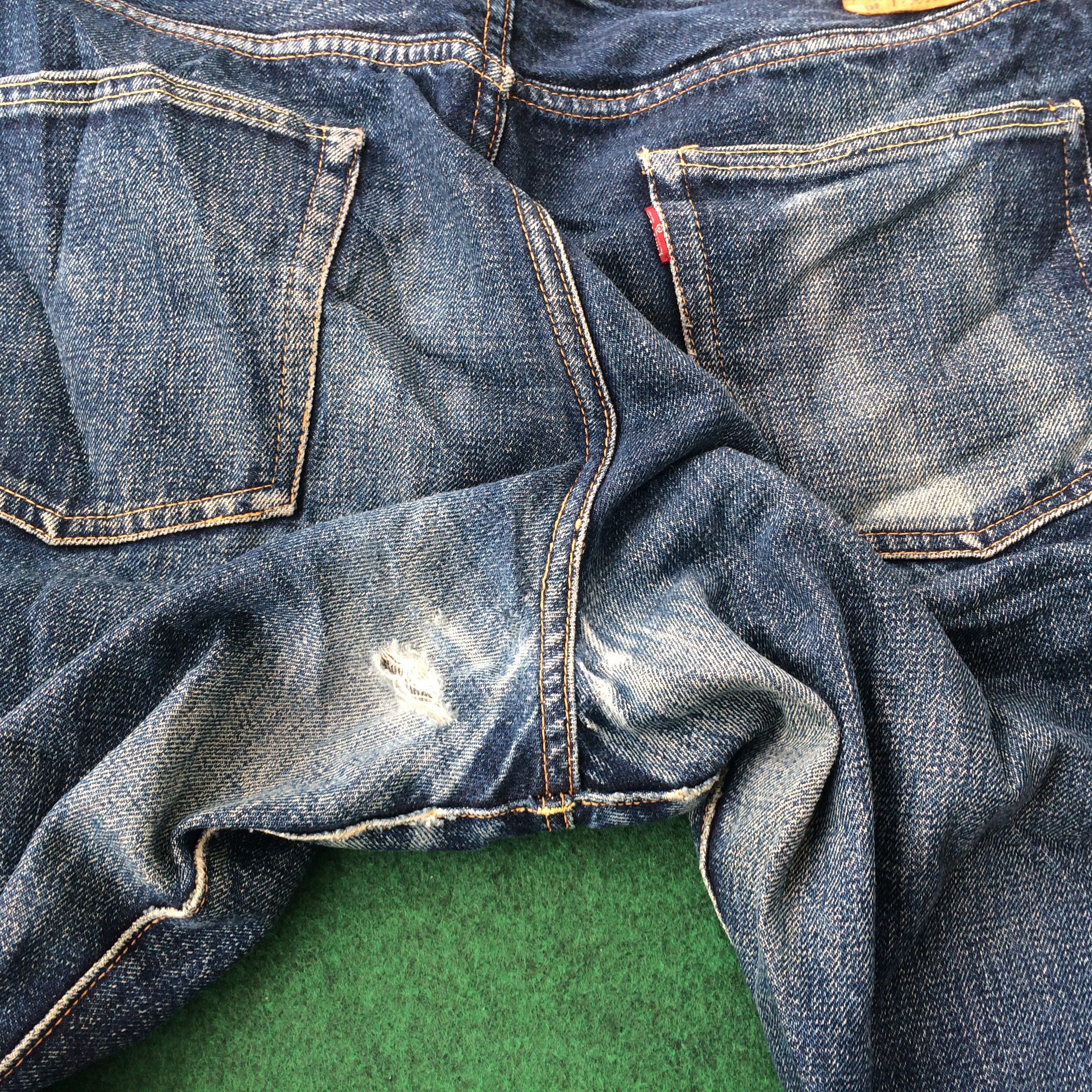 Japanese Brand Vtg Denime Ripped Distressed Redline Selvedge Jeans Size US 33 - 6 Thumbnail