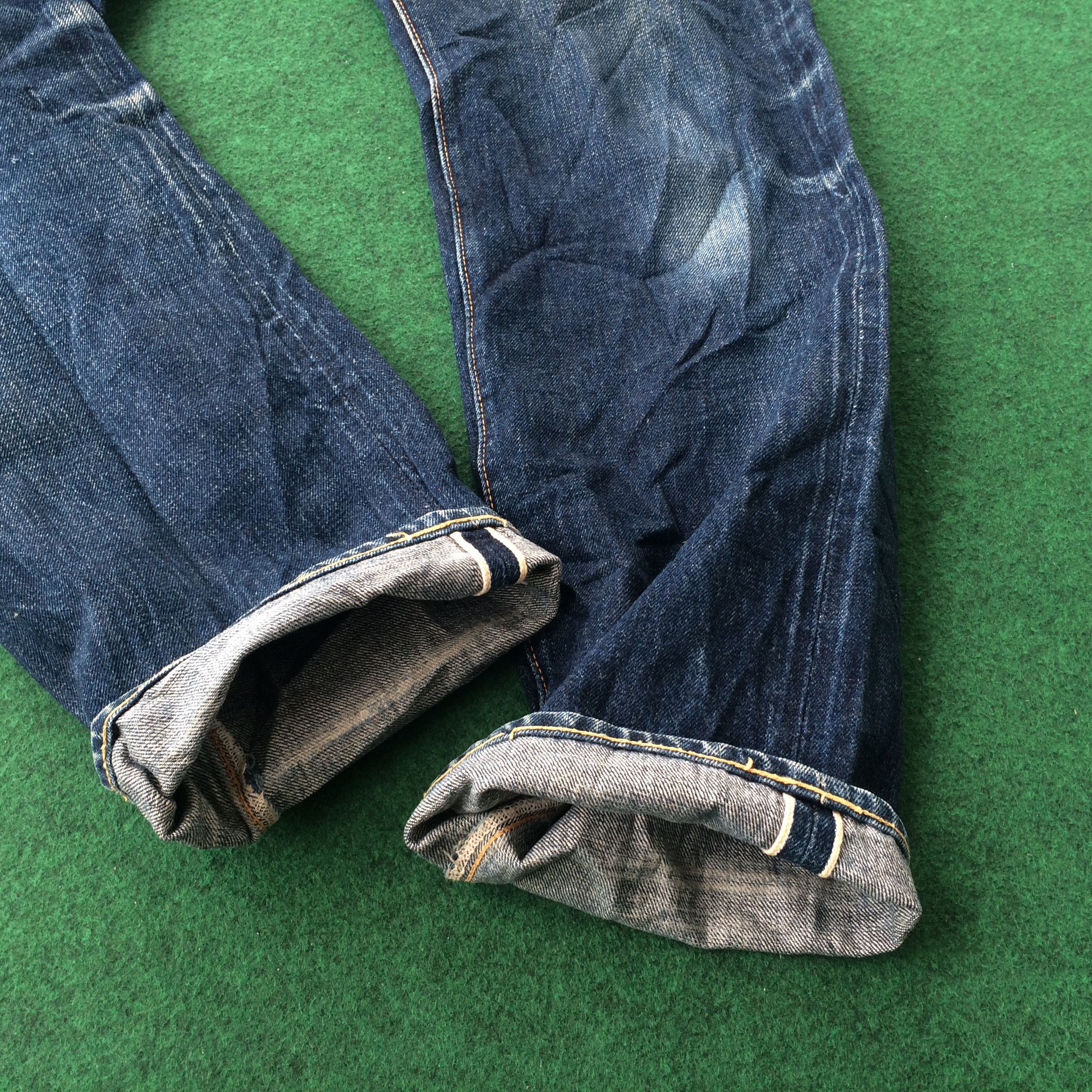 Japanese Brand Vtg Denime Ripped Distressed Redline Selvedge Jeans Size US 33 - 5 Thumbnail