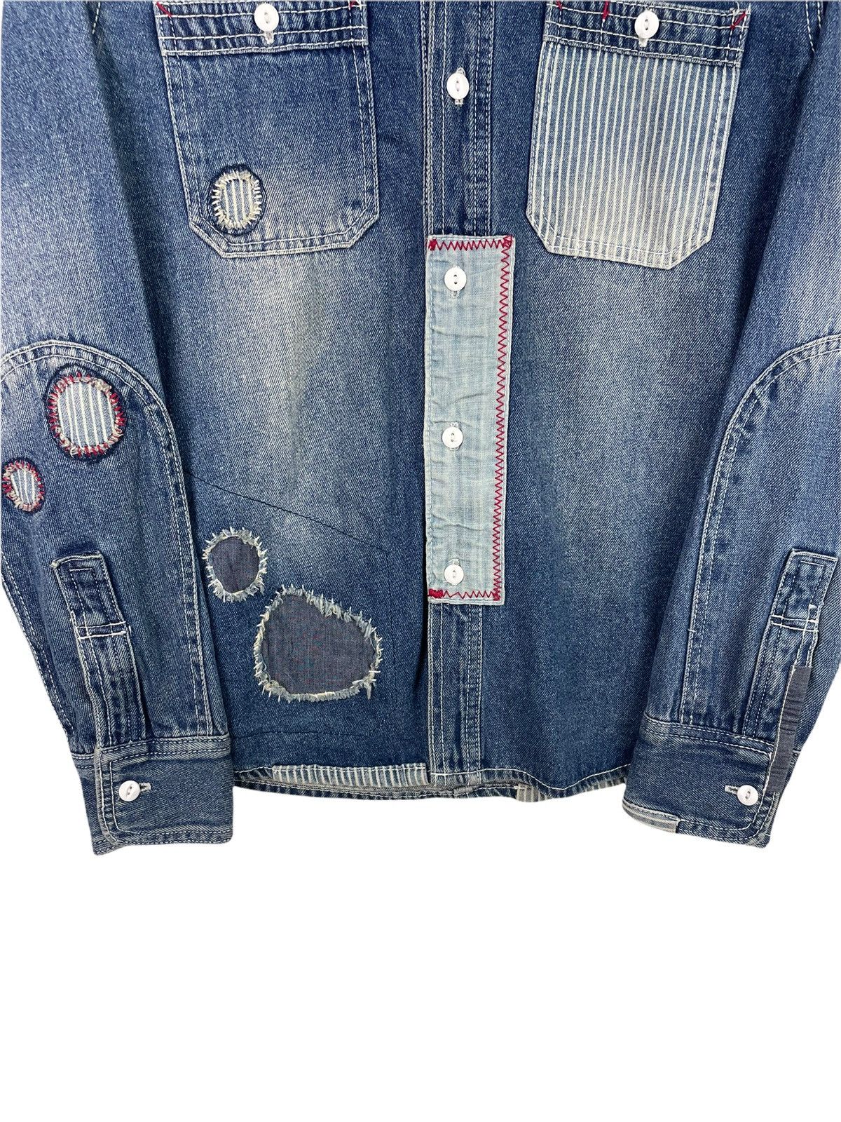 Japanese Brand Rebuild Bond Peace Patchwork Denim Jacket Size US M / EU 48-50 / 2 - 4 Thumbnail