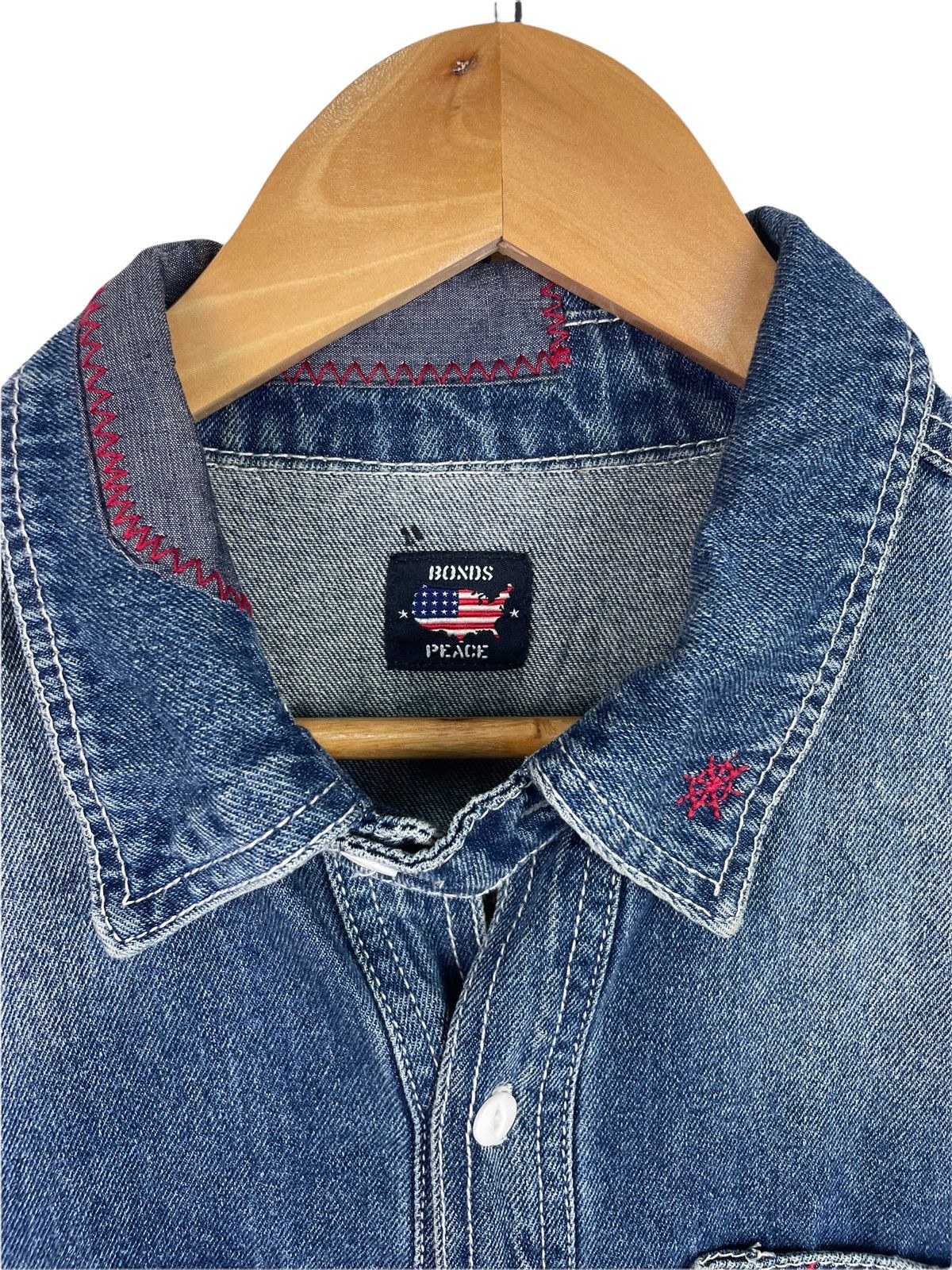 Japanese Brand Rebuild Bond Peace Patchwork Denim Jacket Size US M / EU 48-50 / 2 - 3 Thumbnail