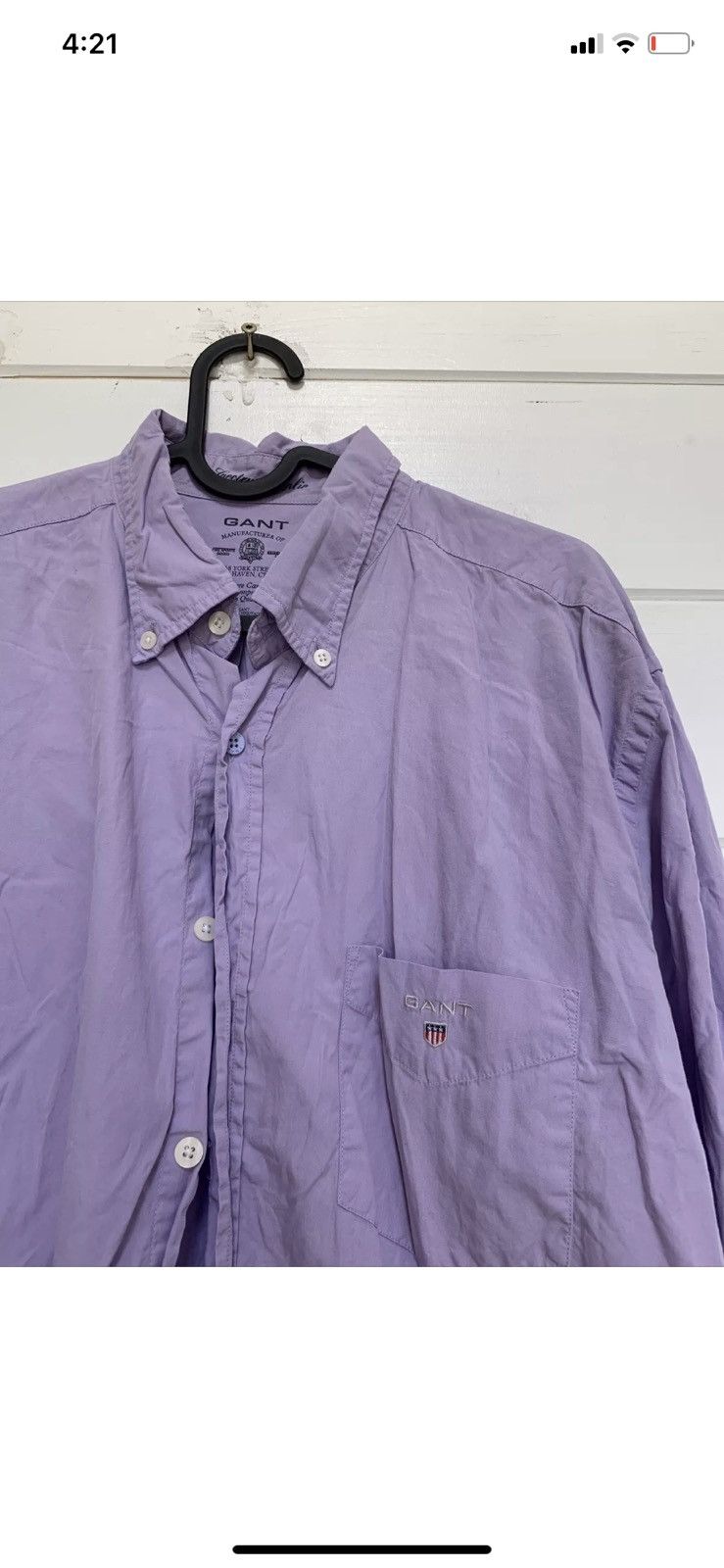 Gant GANT Shirt Purple Cotton Slim Fit Spectrum Poplin Size L Size US L / EU 52-54 / 3 - 2 Preview