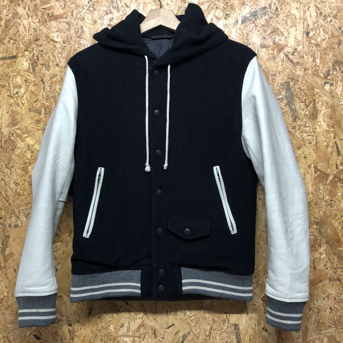 SHIPS × Ships Jet Blue SHIPS JET BLUE WOOL LEATHER VARSITY JACKET | Grailed