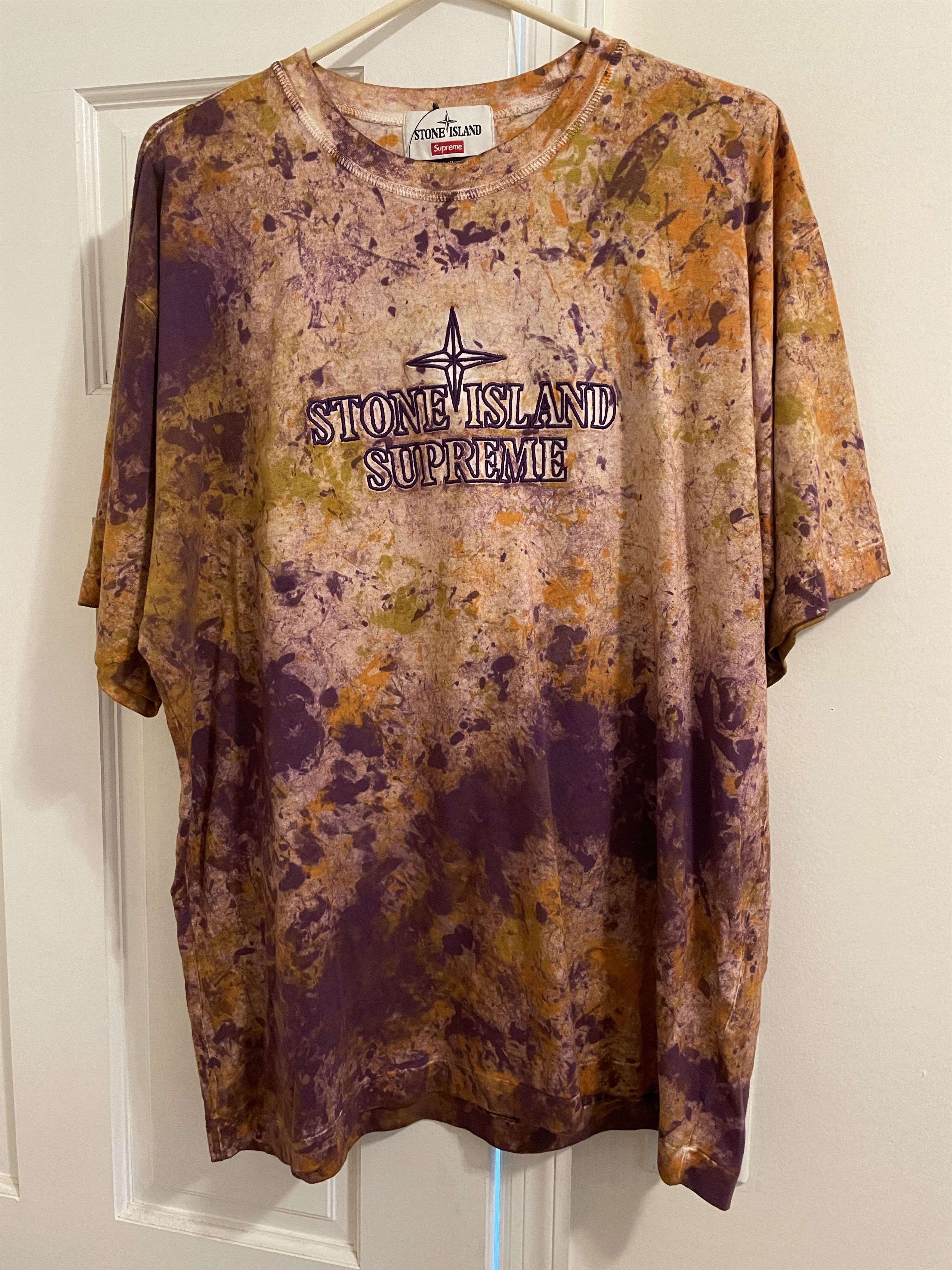 Supreme Supreme x Stone Island Paintball Tie Dye T-Shirt | Grailed