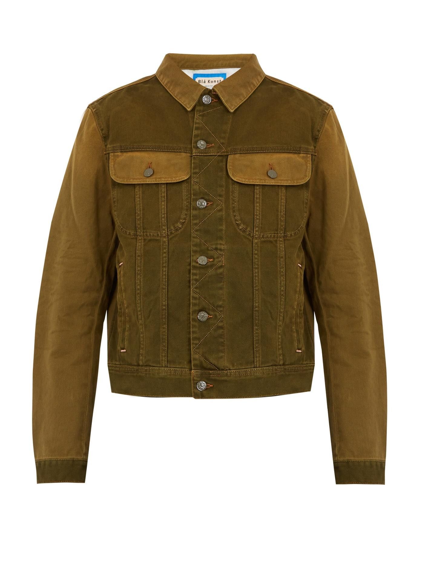 Acne Studios Bla Konst Tent Denim Jacket - Burnt Olive Green