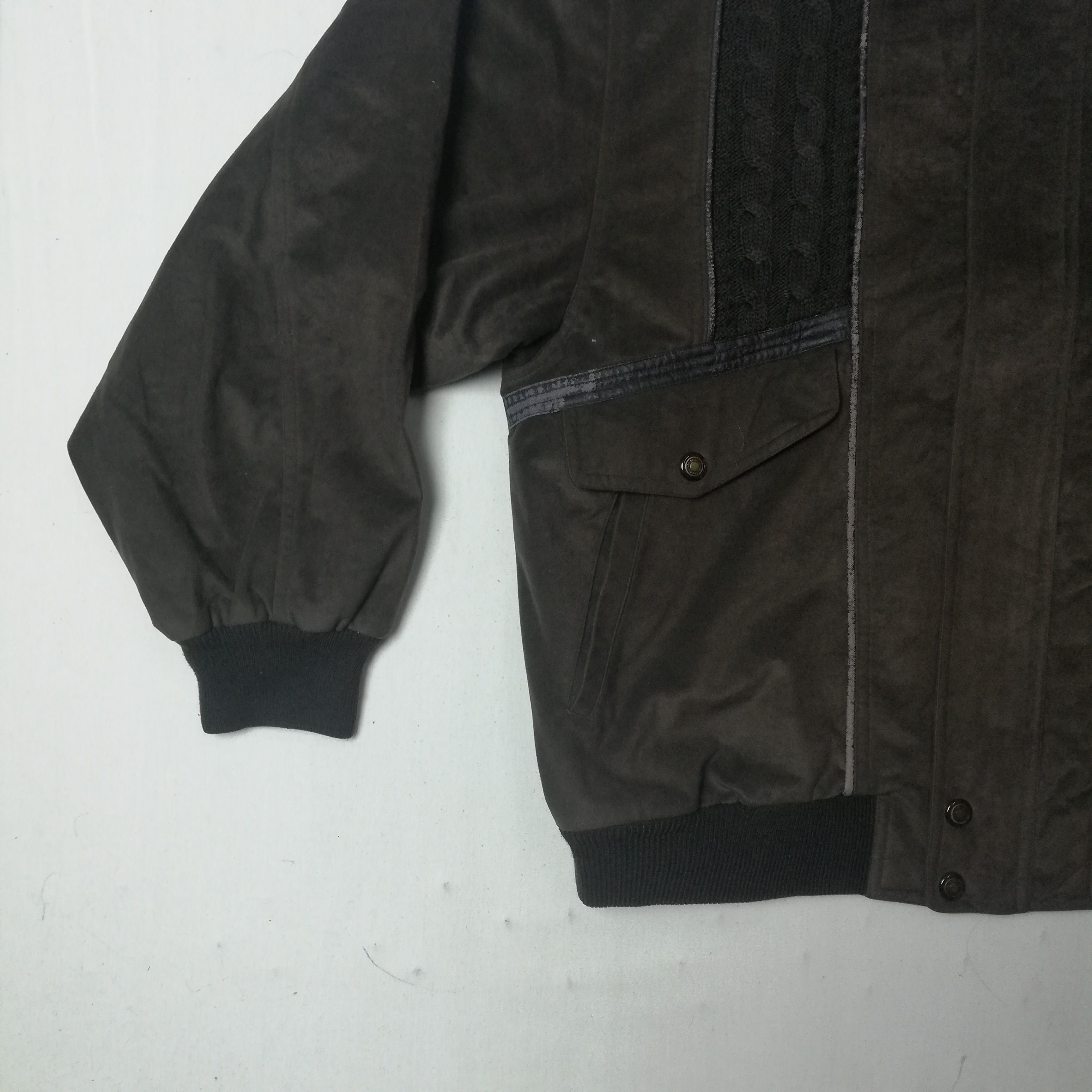 Vintage Vintage Bomber Style Jacket Half Cable Knit Size US XL / EU 56 / 4 - 8 Thumbnail