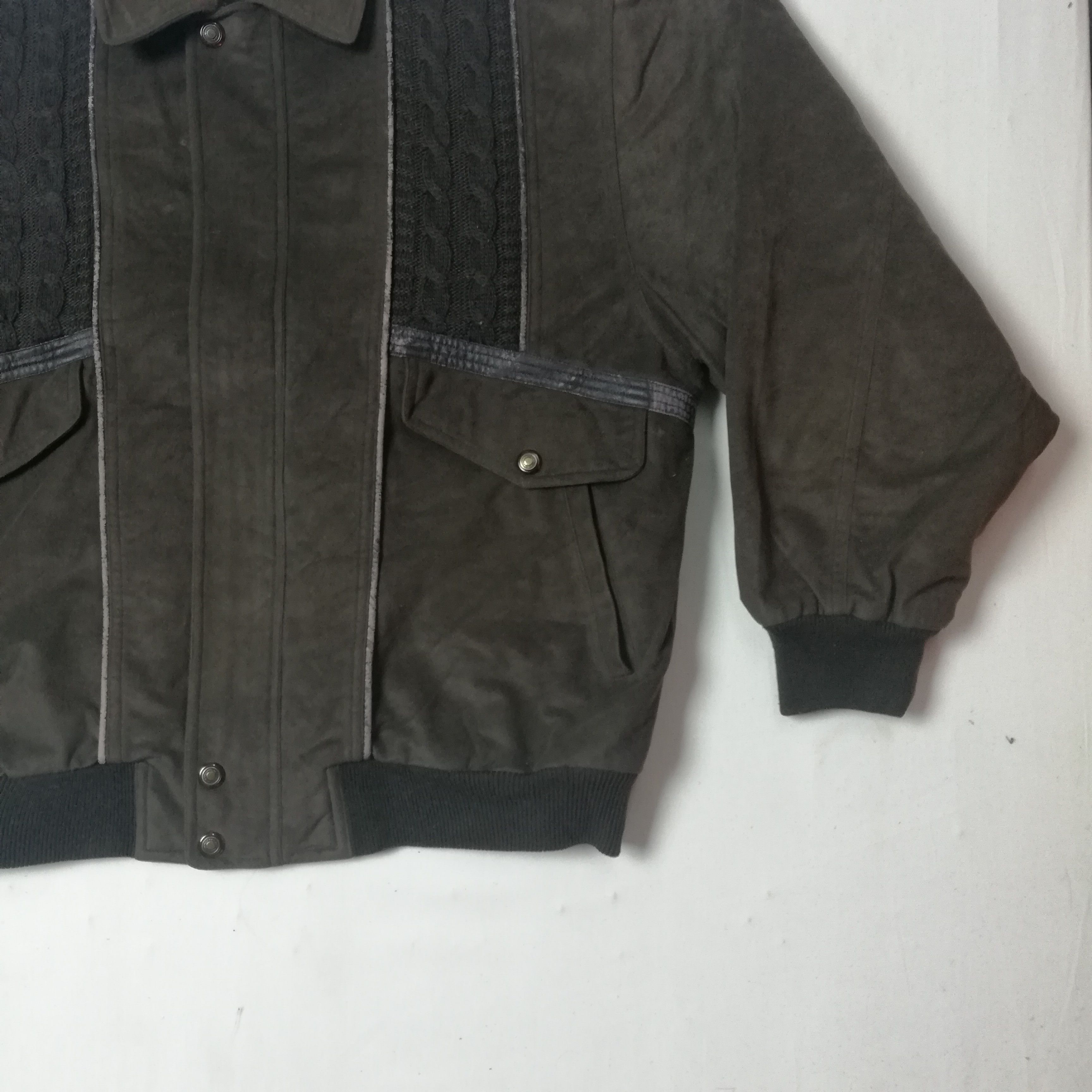 Vintage Vintage Bomber Style Jacket Half Cable Knit Size US XL / EU 56 / 4 - 9 Thumbnail
