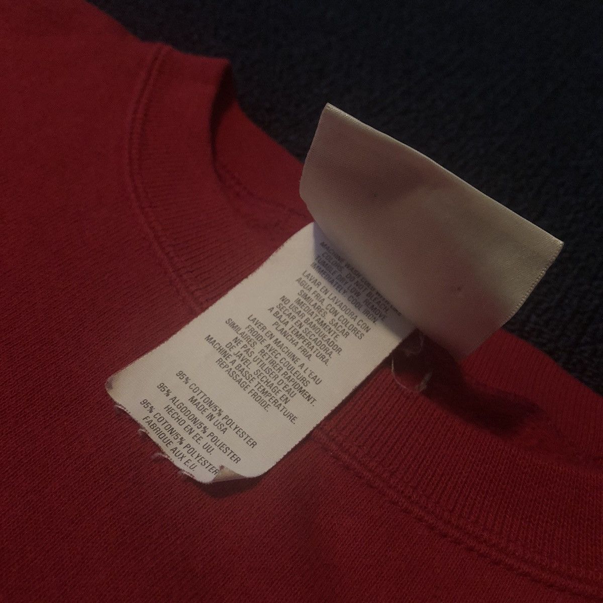 Adidas Vintage 90s Adidas Red Blank Heavyweight Crewneck Made in US Size US L / EU 52-54 / 3 - 6 Thumbnail