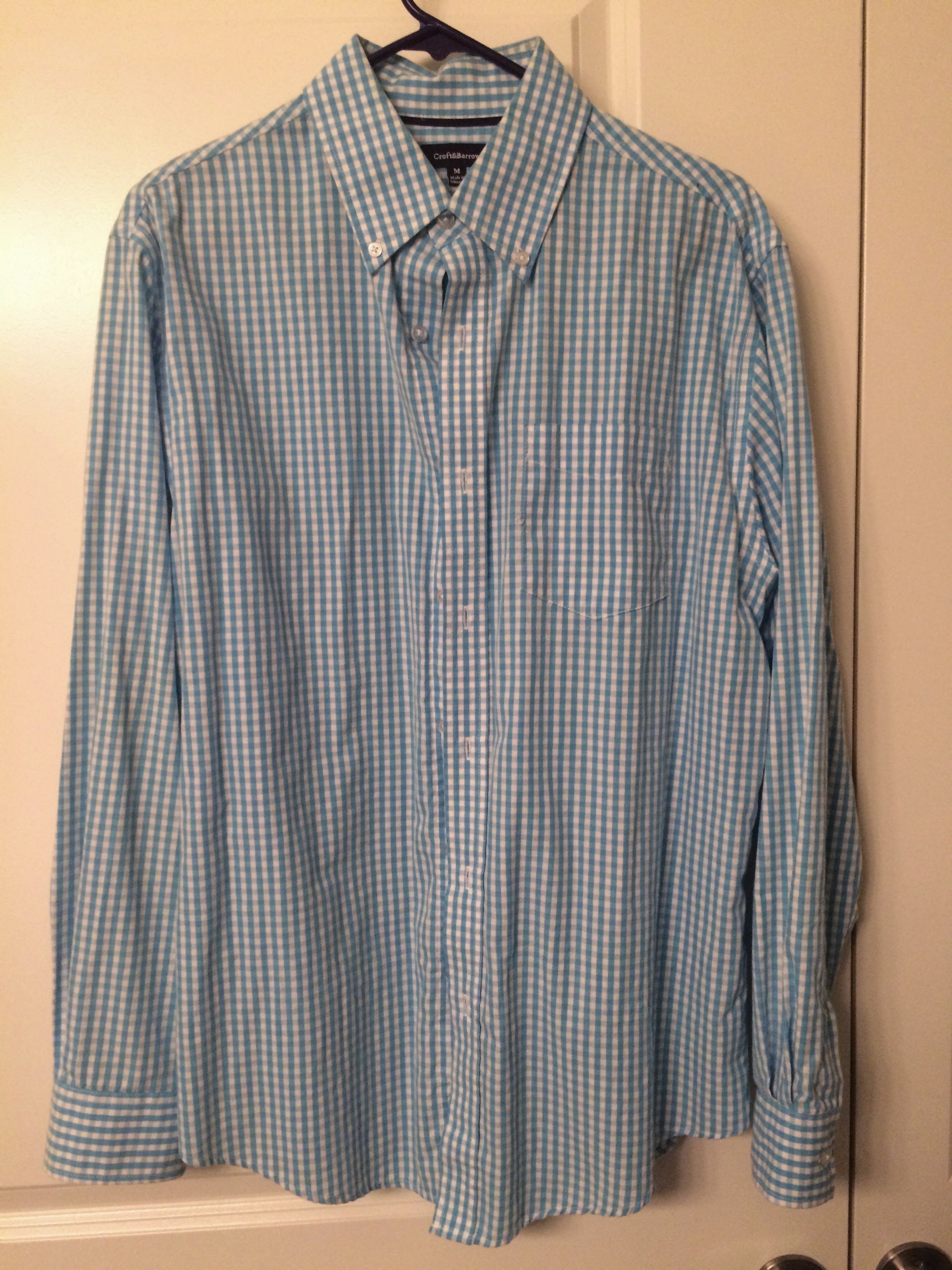 Turquoise Gingham OCBD