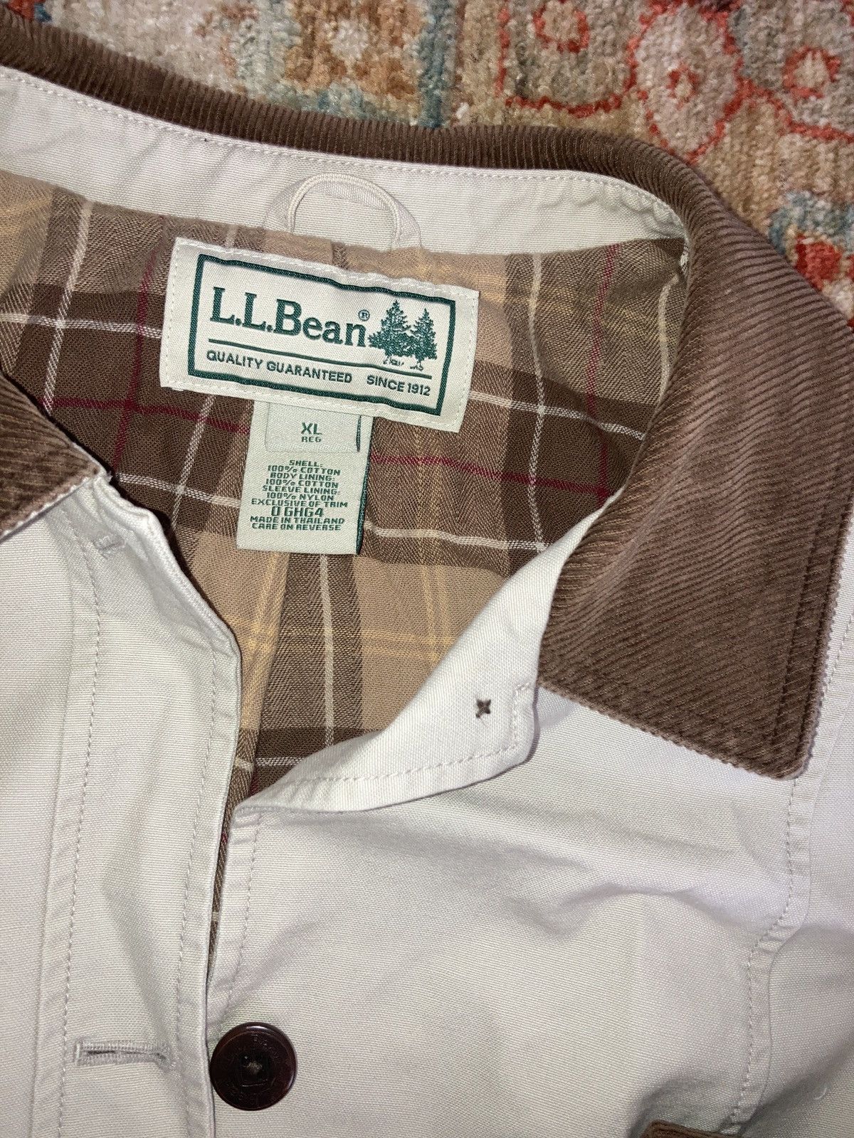 L.L. Bean VTG LL Bean Beige Trench Coat w/ Brown Corduroy Accents Size US M / EU 48-50 / 2 - 4 Thumbnail
