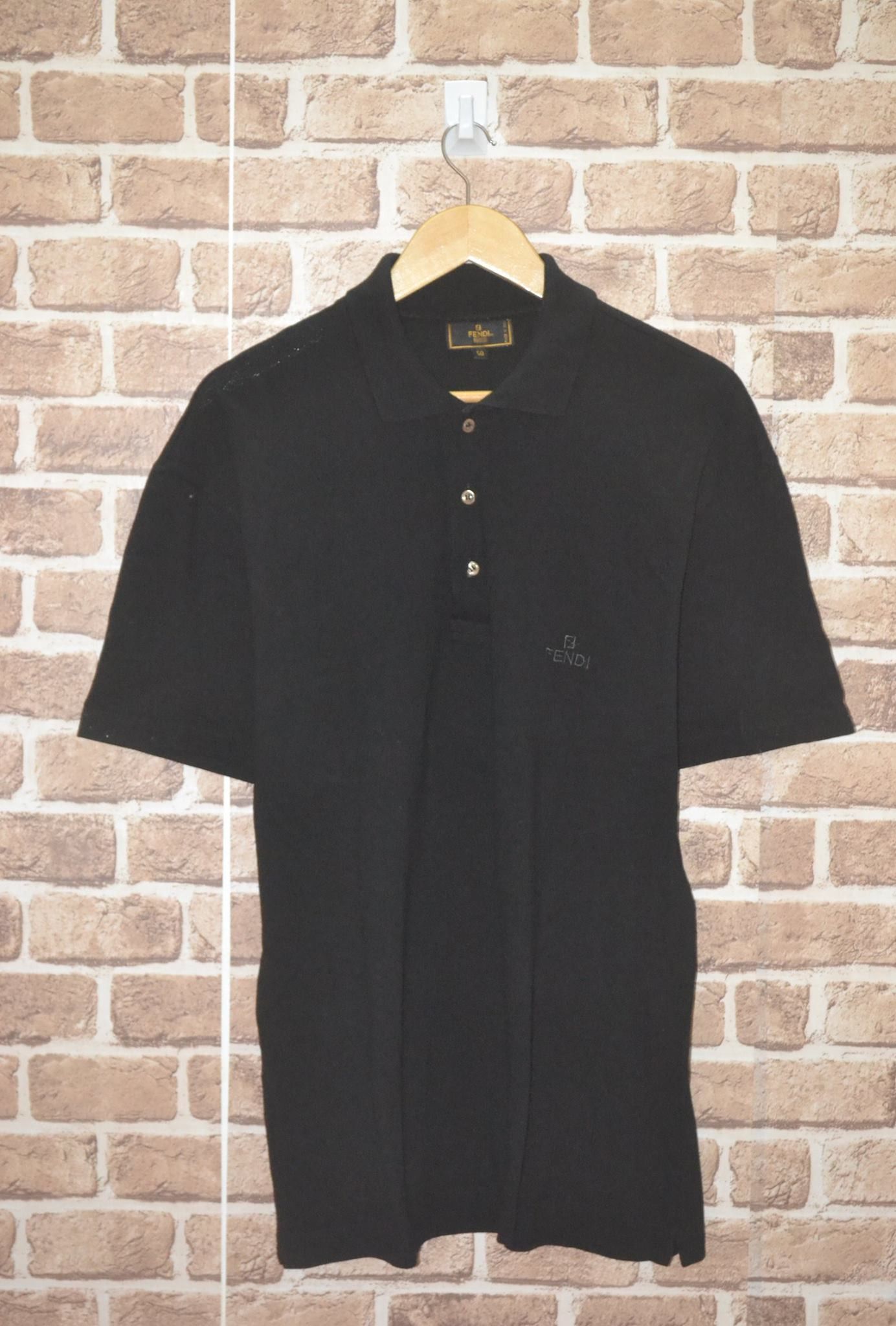 Vintage Fendi polo black shirt size 50 roma