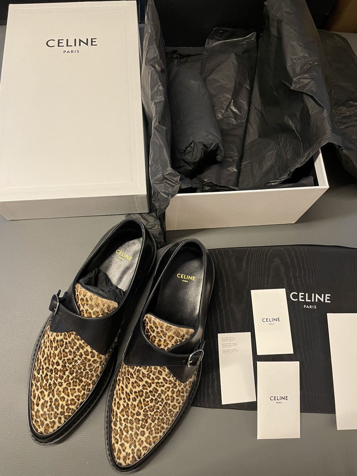 Celine × Hedi Slimane Celine Hedi Slimane Leopard Creeper Loafer Super Runway Size US 9.5 / EU 42-43 - 1 Thumbnail