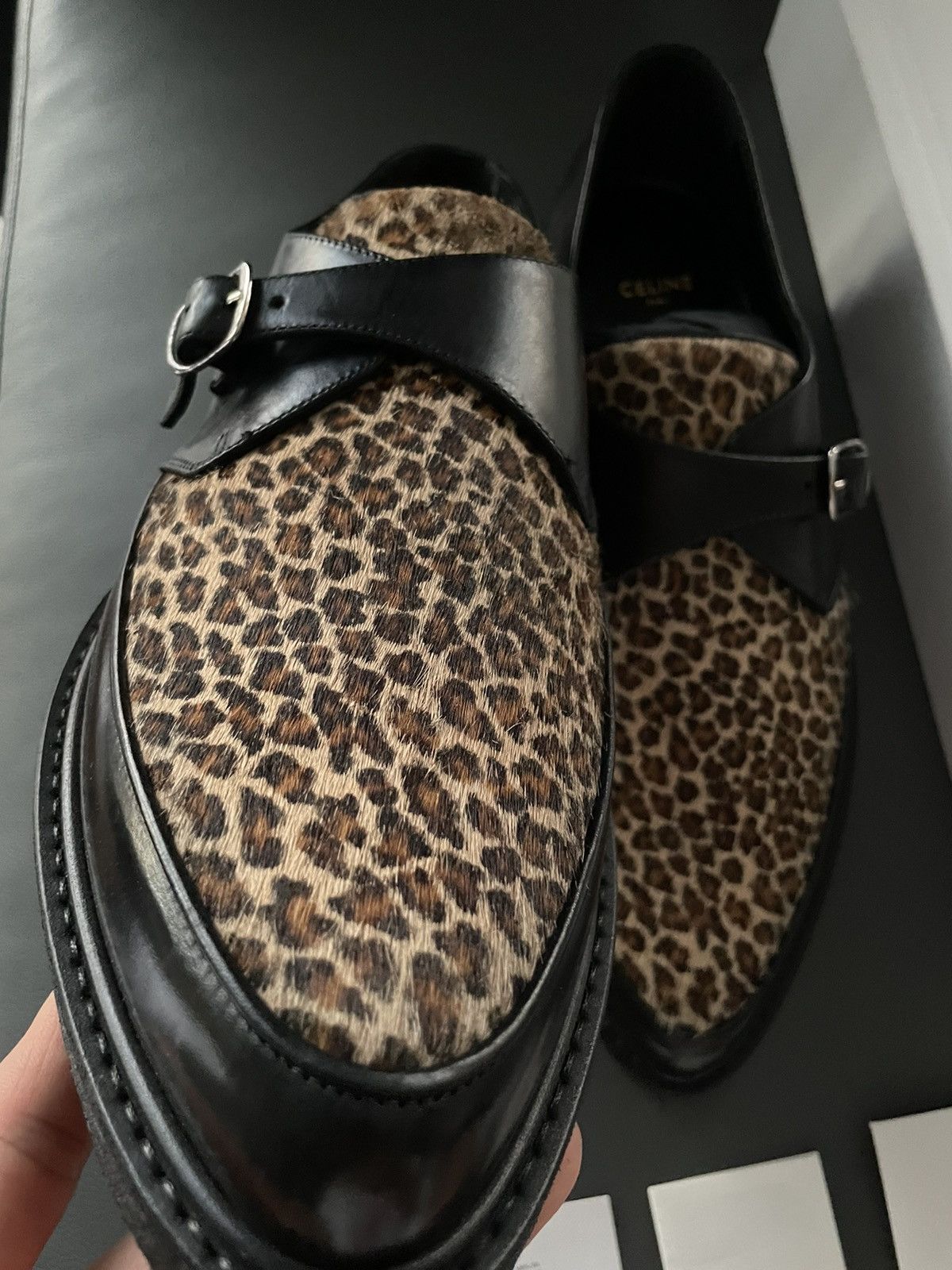 Celine × Hedi Slimane Celine Hedi Slimane Leopard Creeper Loafer Super Runway Size US 9.5 / EU 42-43 - 2 Thumbnail